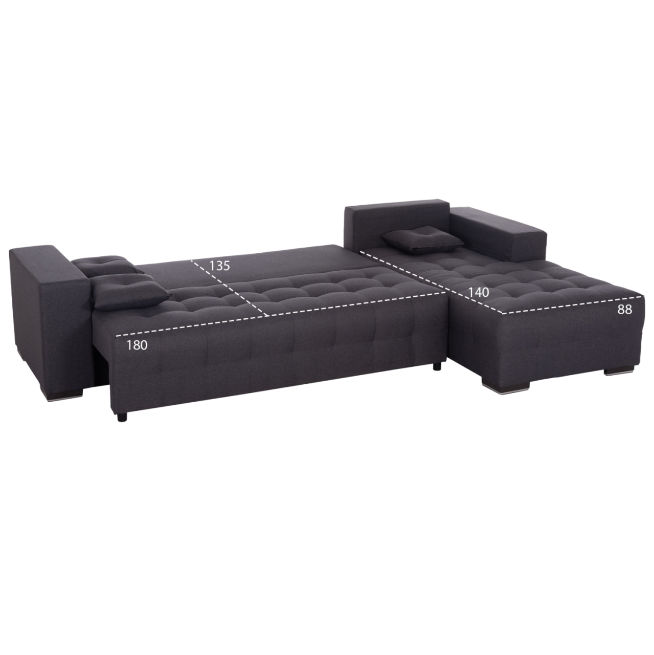 CORNER SOFA-BED WITH STORAGE SPACE TRENDSTON HM3302.01R GREY FABRIC 298x177x95Hcm. [3]
