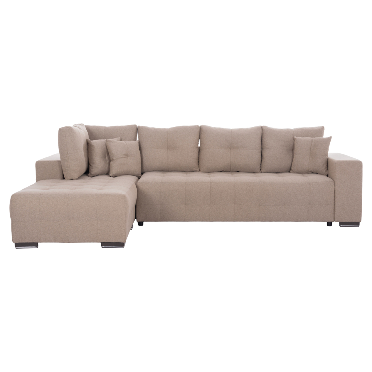 CORNER SOFA-BED WITH STORAGE SPACE TRENDSTON HM3302.03L BEIGE FABRIC 298x177x95Hcm. [4]