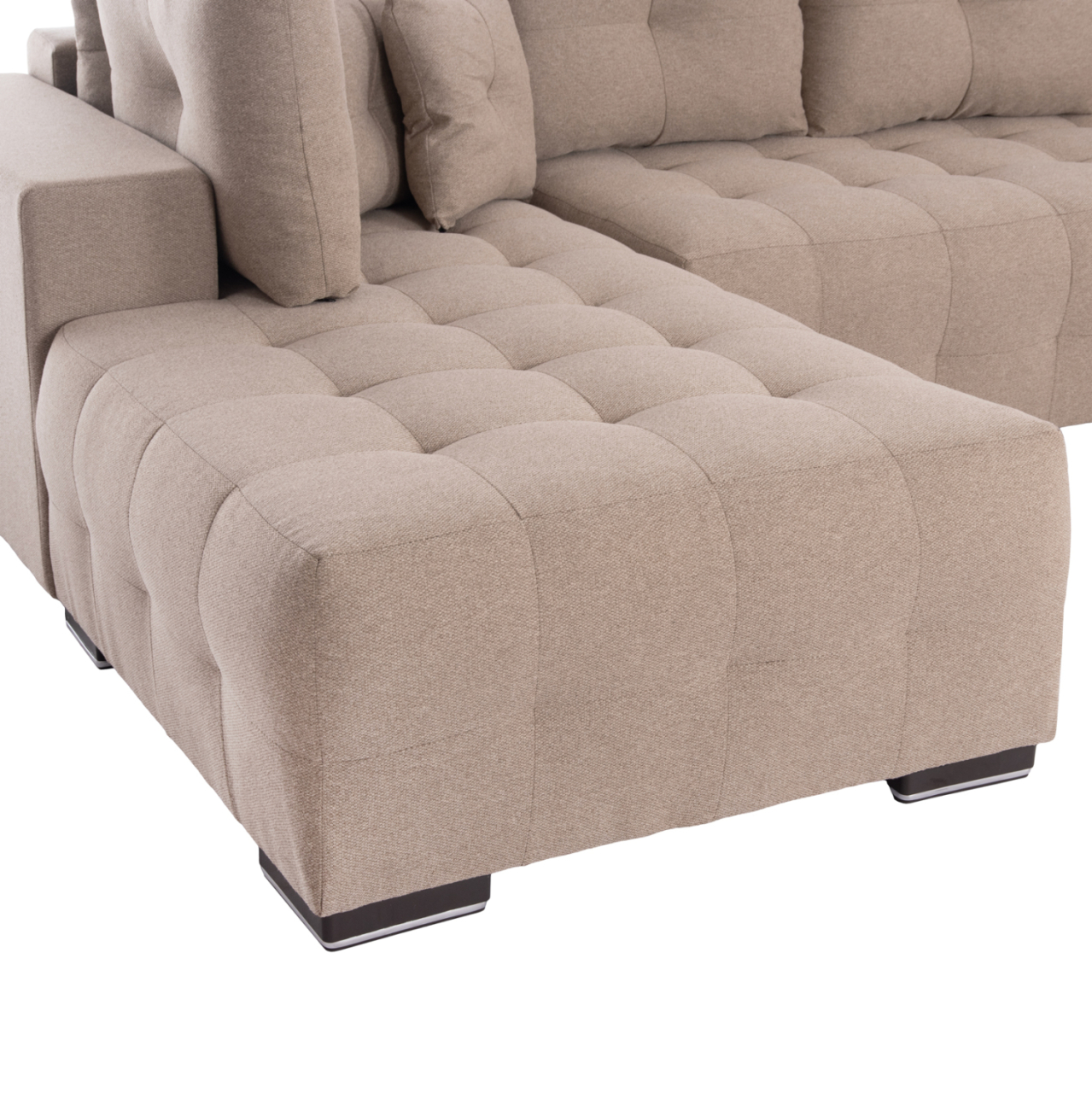 CORNER SOFA-BED WITH STORAGE SPACE TRENDSTON HM3302.03L BEIGE FABRIC 298x177x95Hcm. [9]