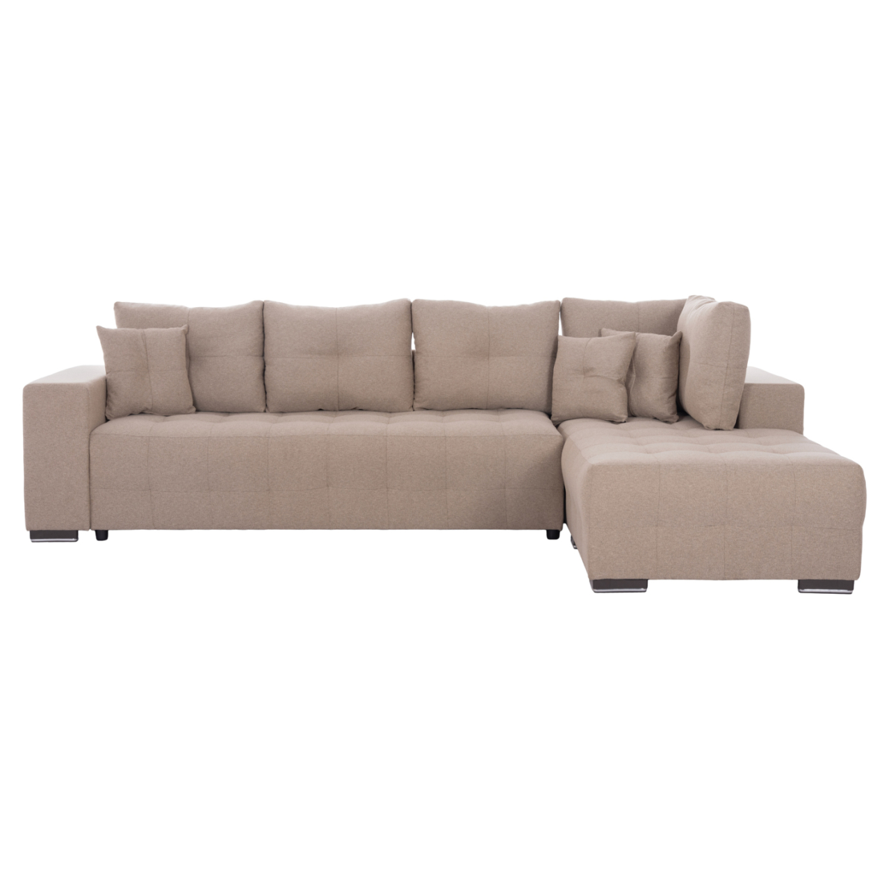 CORNER SOFA-BED WITH STORAGE SPACE TRENDSTON HM3302.03R BEIGE FABRIC 298x177x95Hcm. [4]