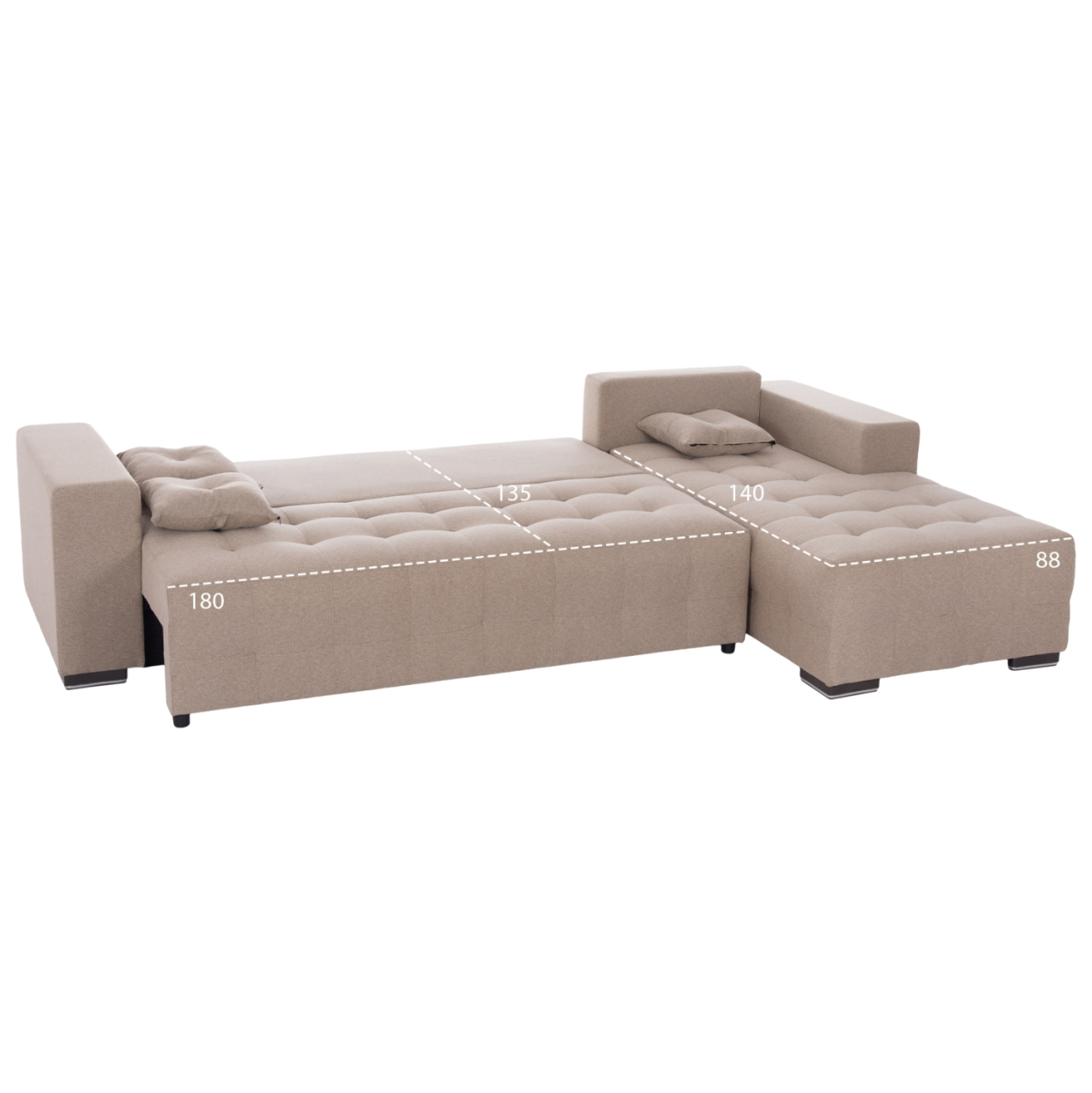 CORNER SOFA-BED WITH STORAGE SPACE TRENDSTON HM3302.03R BEIGE FABRIC 298x177x95Hcm. [3]