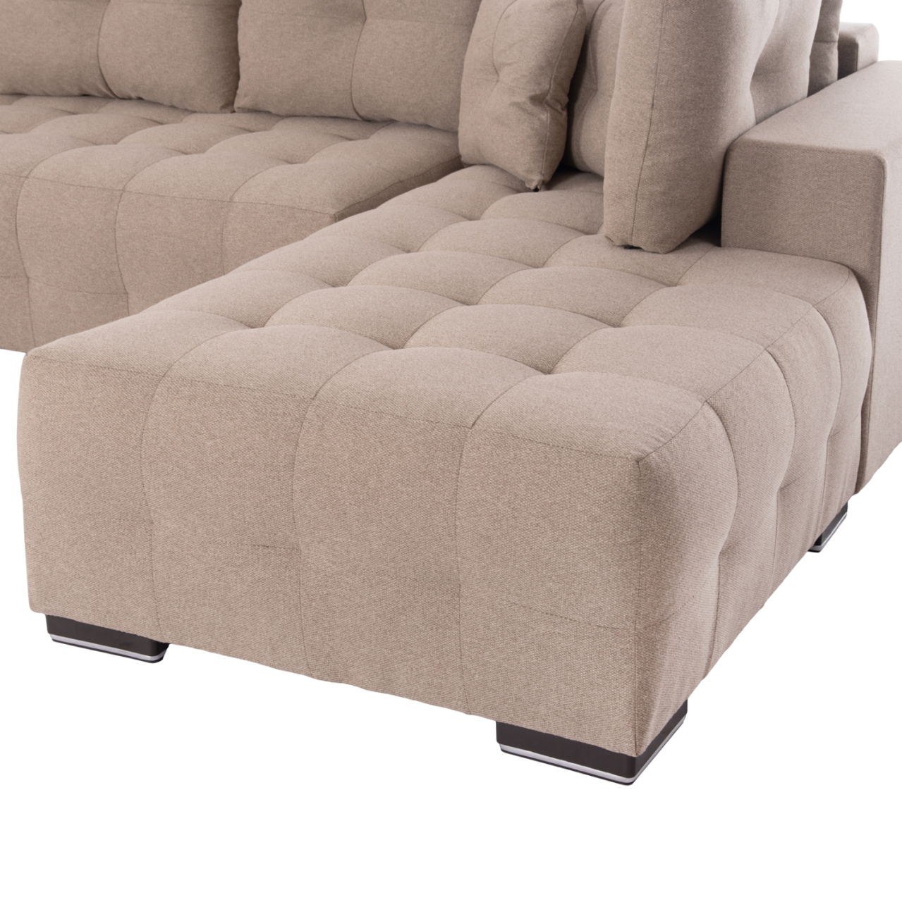 CORNER SOFA-BED WITH STORAGE SPACE TRENDSTON HM3302.03R BEIGE FABRIC 298x177x95Hcm. [9]