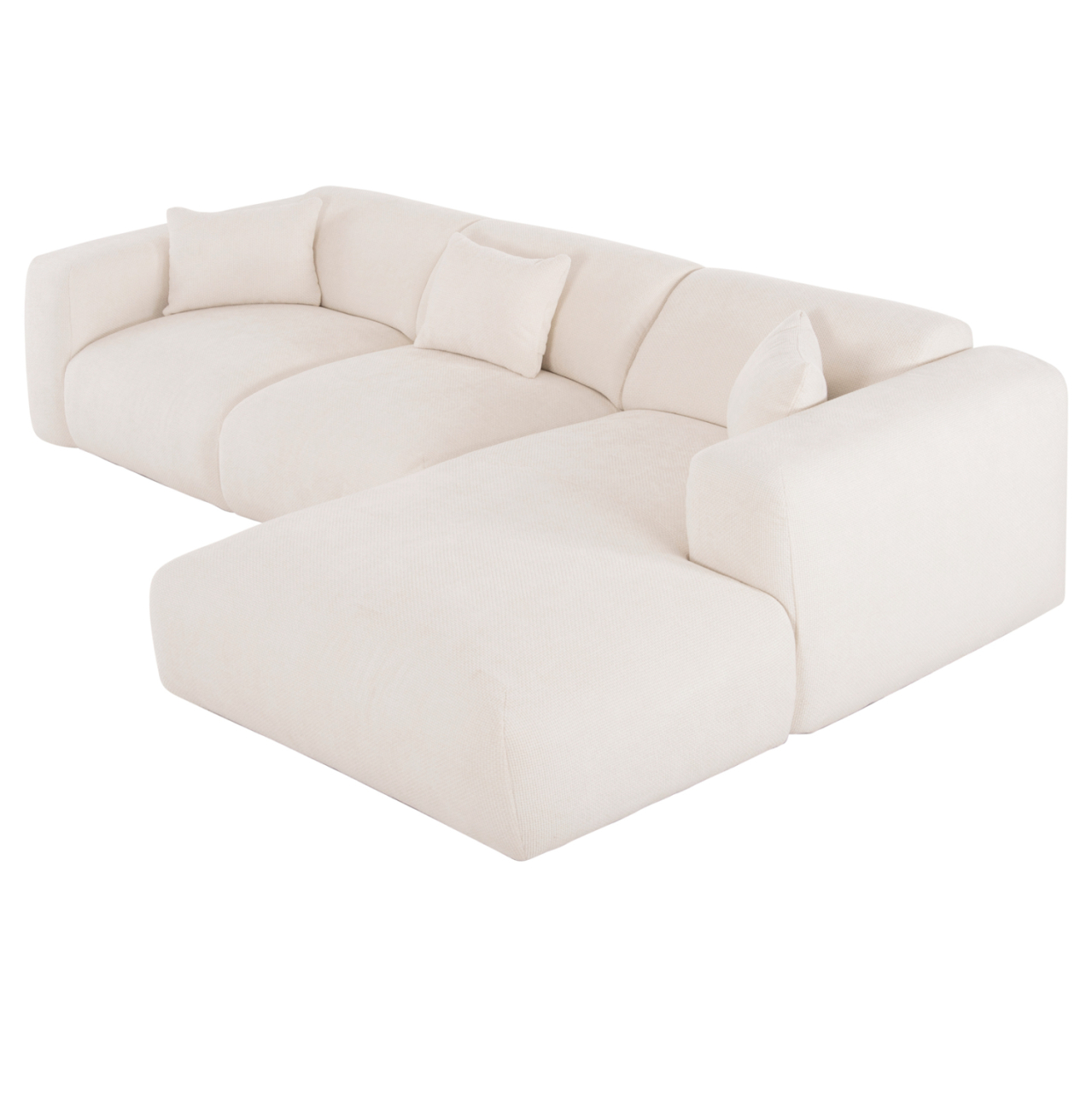CORNER SOFA BRICKEN HM3275.02R WHITE FABRIC 110-282x98-160x72Hcm. [6]