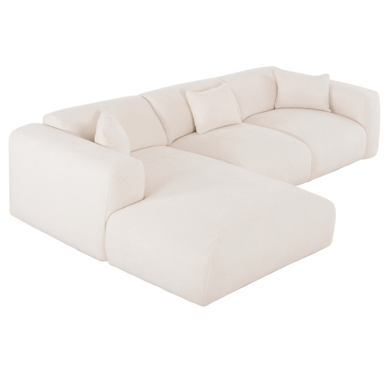 CORNER SOFA (LEFT) BRICKEN HM3275.02L WHITE FABRIC 110-282x98-160x72Hcm. [6]