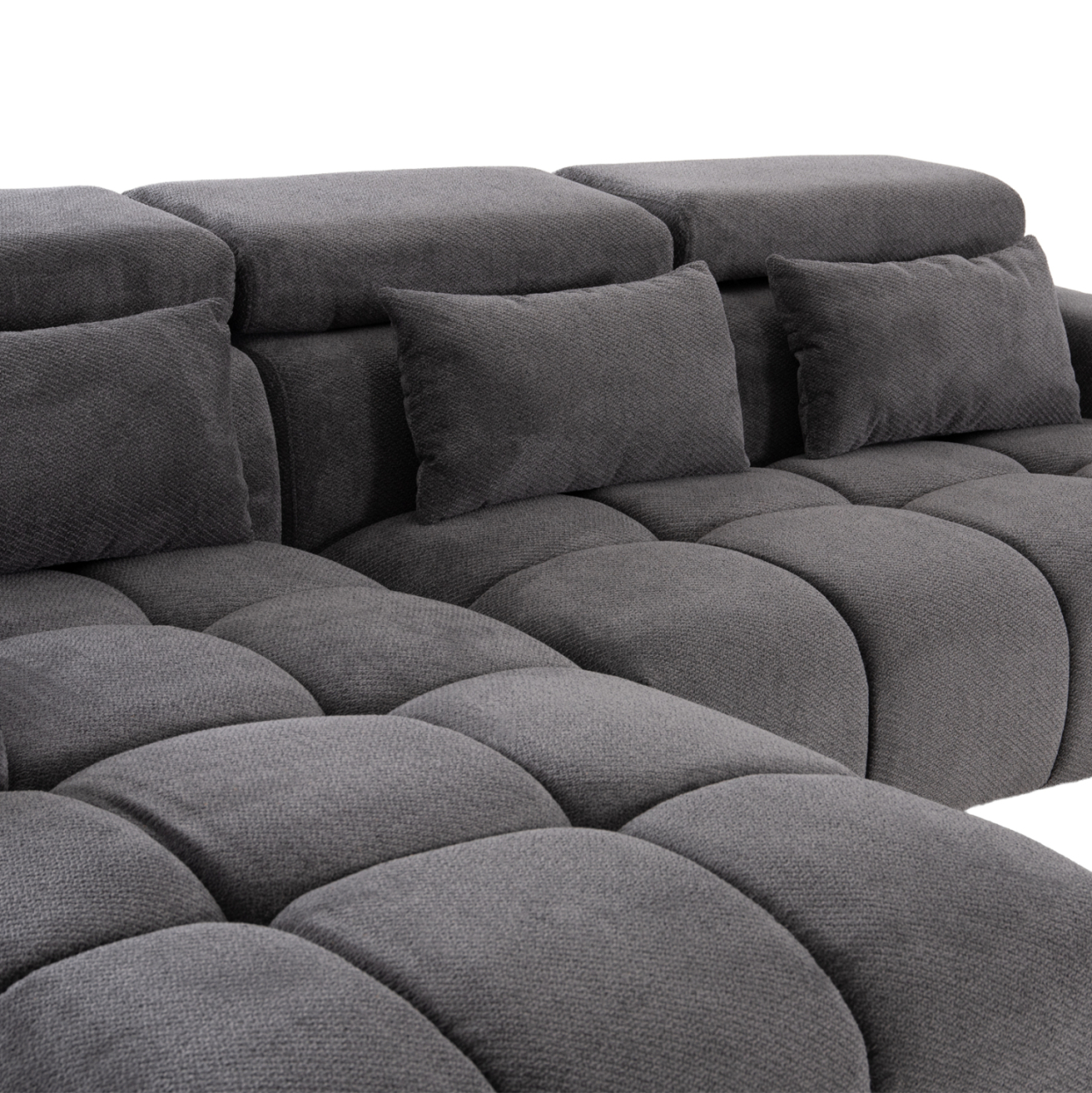 CORNER SOFA LEFT DIVYA HM3267.12L GREY FABRIC 260x100-174x104Hcm. [10]