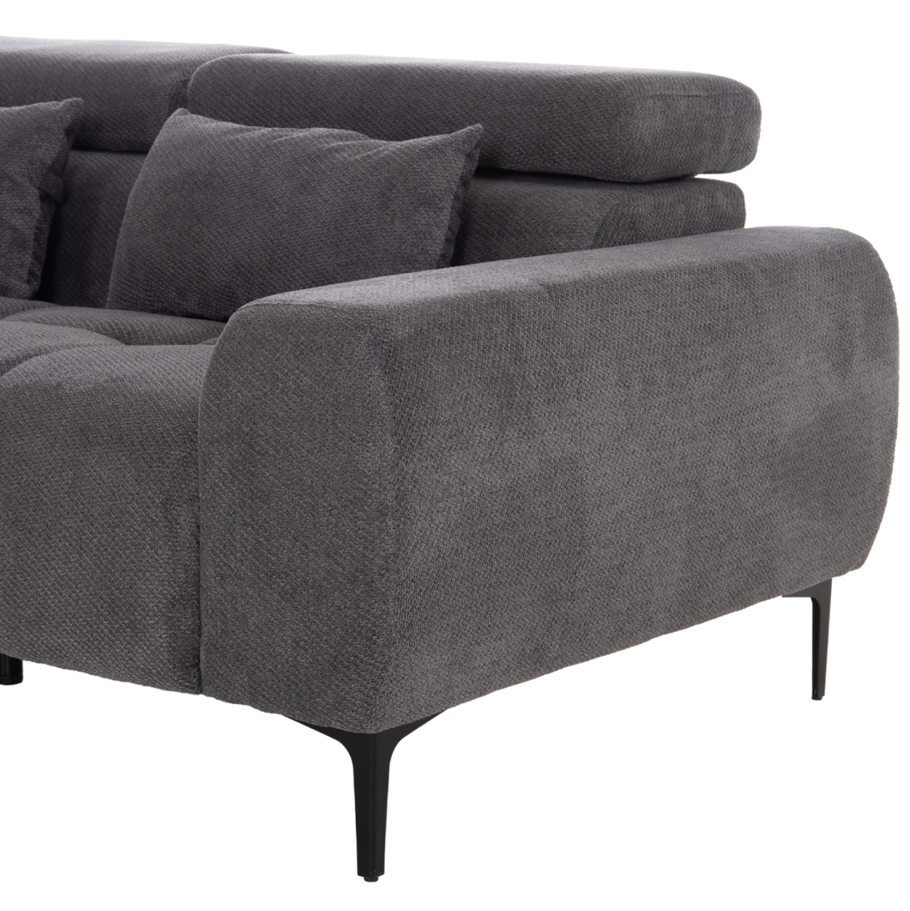 CORNER SOFA LEFT DIVYA HM3267.12L GREY FABRIC 260x100-174x104Hcm. [9]