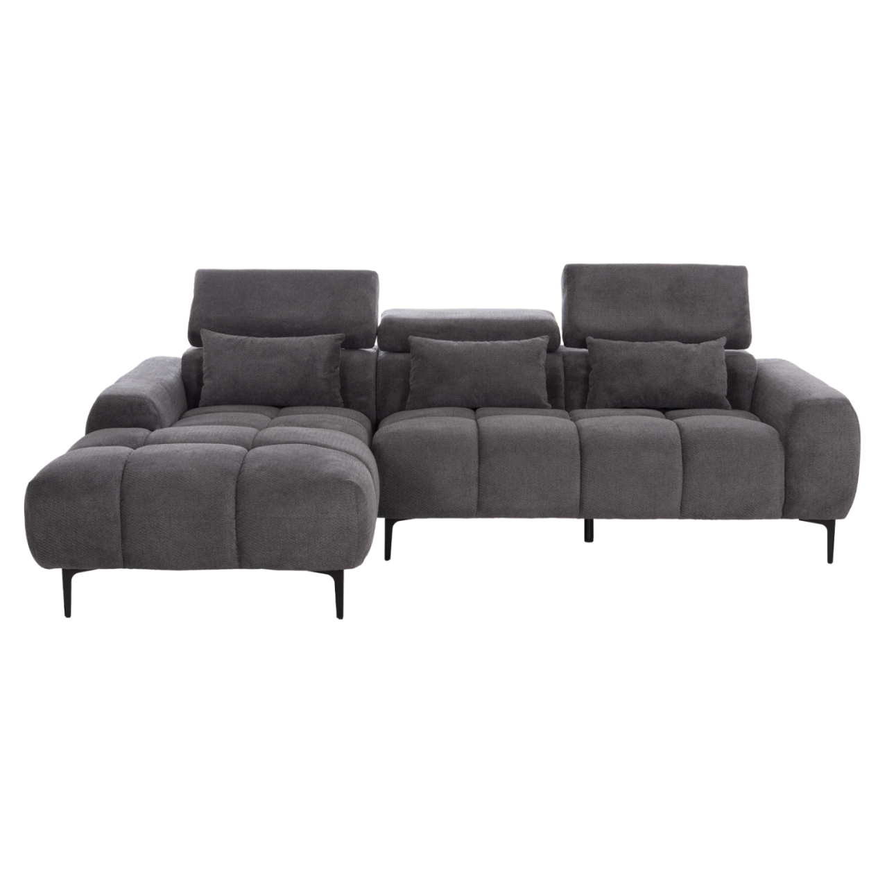 CORNER SOFA LEFT DIVYA HM3267.12L GREY FABRIC 260x100-174x104Hcm. [3]