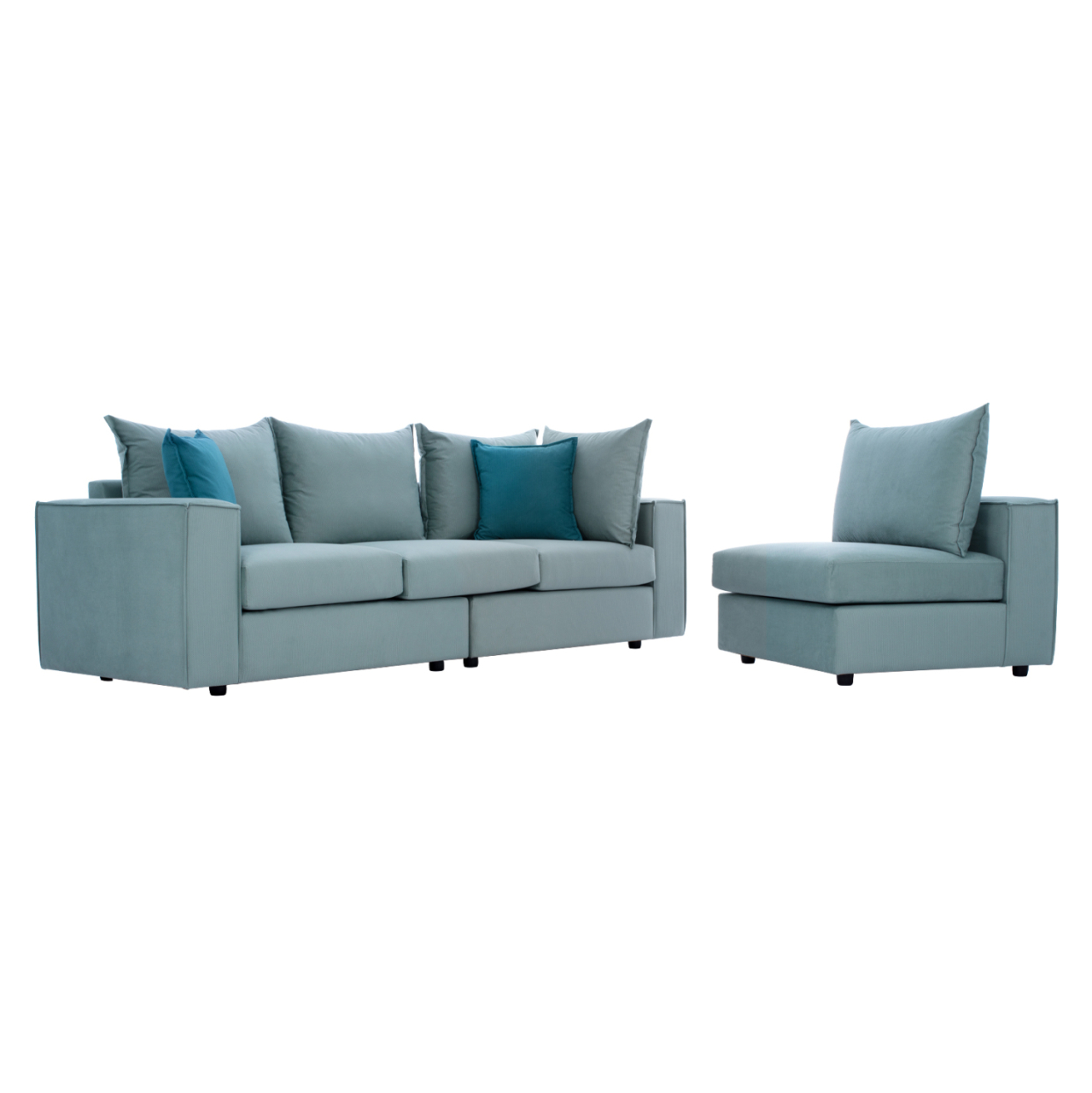 Corner Sofa "MONZA", interchangeable, 3 pcs, pistachio green, stain-resistant, water-repellent [4]