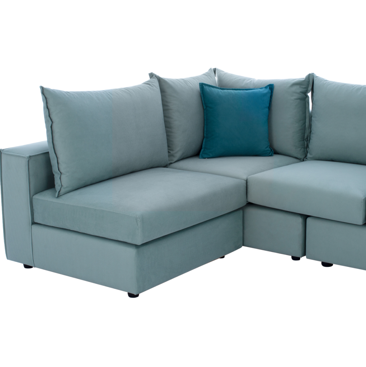 Corner Sofa "MONZA", interchangeable, 3 pcs, pistachio green, stain-resistant, water-repellent [6]