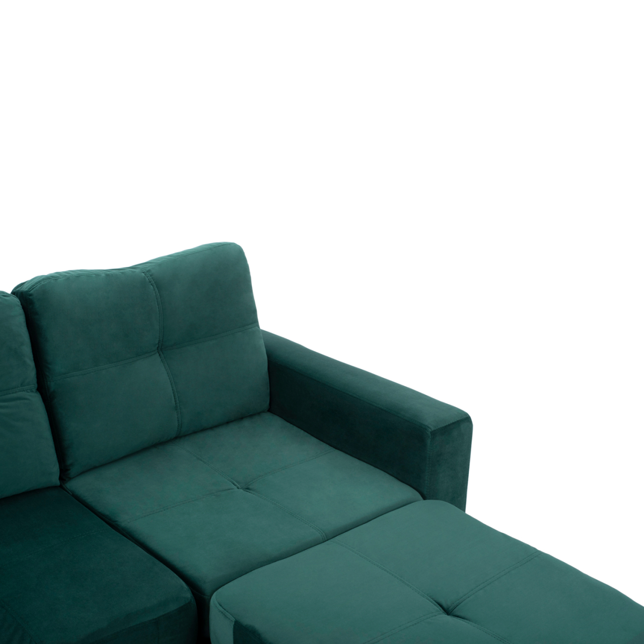 Corner Sofa Reversible Velvet Fabric Cypress Green color 207x145x85 HM3004.13 [5]