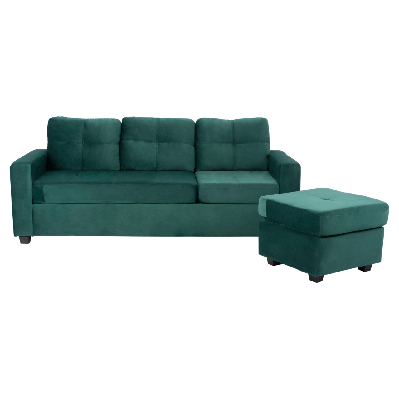 Corner Sofa Reversible Velvet Fabric Cypress Green color 207x145x85 HM3004.13 [4]