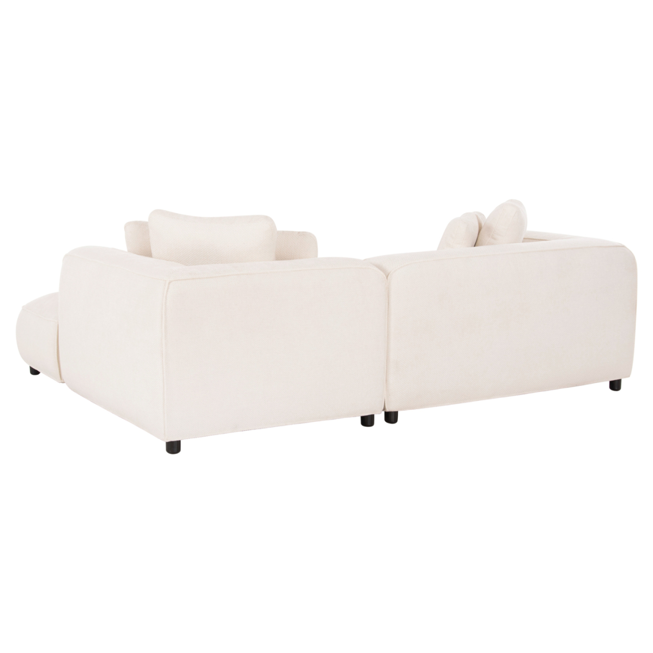 CORNER SOFA (RIGHT) 3-SEATER GRACE HM3280.02R WHITE FABRIC 252x105-160x70-90Hcm. [5]