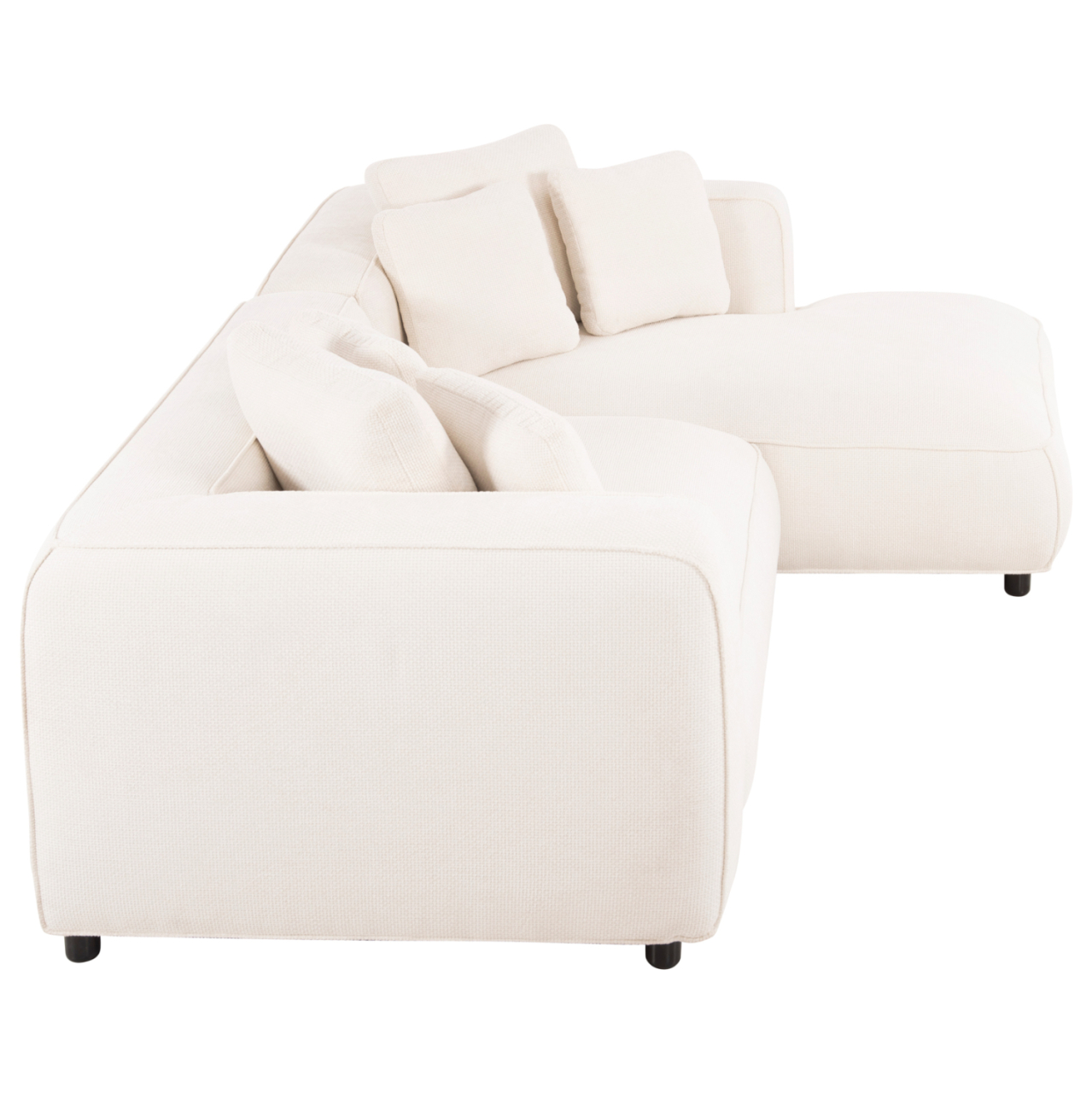 CORNER SOFA (RIGHT) 3-SEATER GRACE HM3280.02R WHITE FABRIC 252x105-160x70-90Hcm. [4]