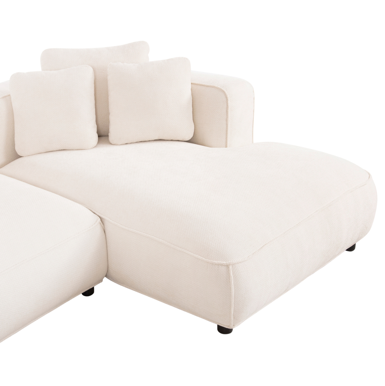 CORNER SOFA (RIGHT) 3-SEATER GRACE HM3280.02R WHITE FABRIC 252x105-160x70-90Hcm. [6]