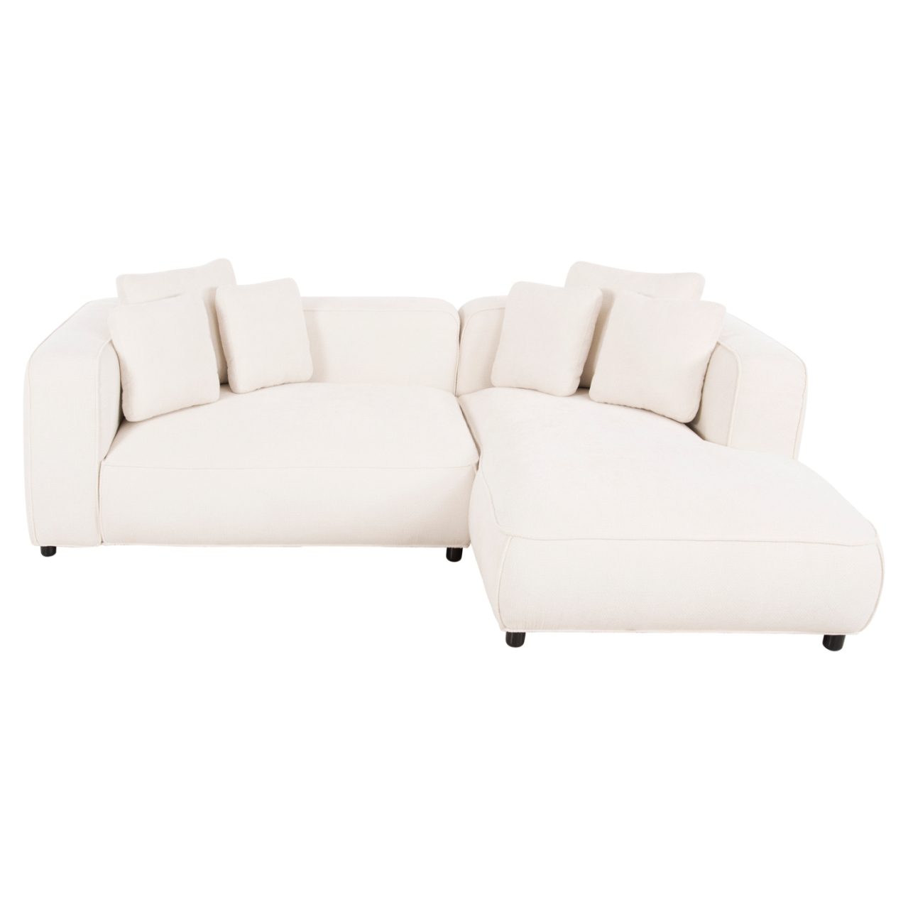 CORNER SOFA (RIGHT) 3-SEATER GRACE HM3280.02R WHITE FABRIC 252x105-160x70-90Hcm. [3]