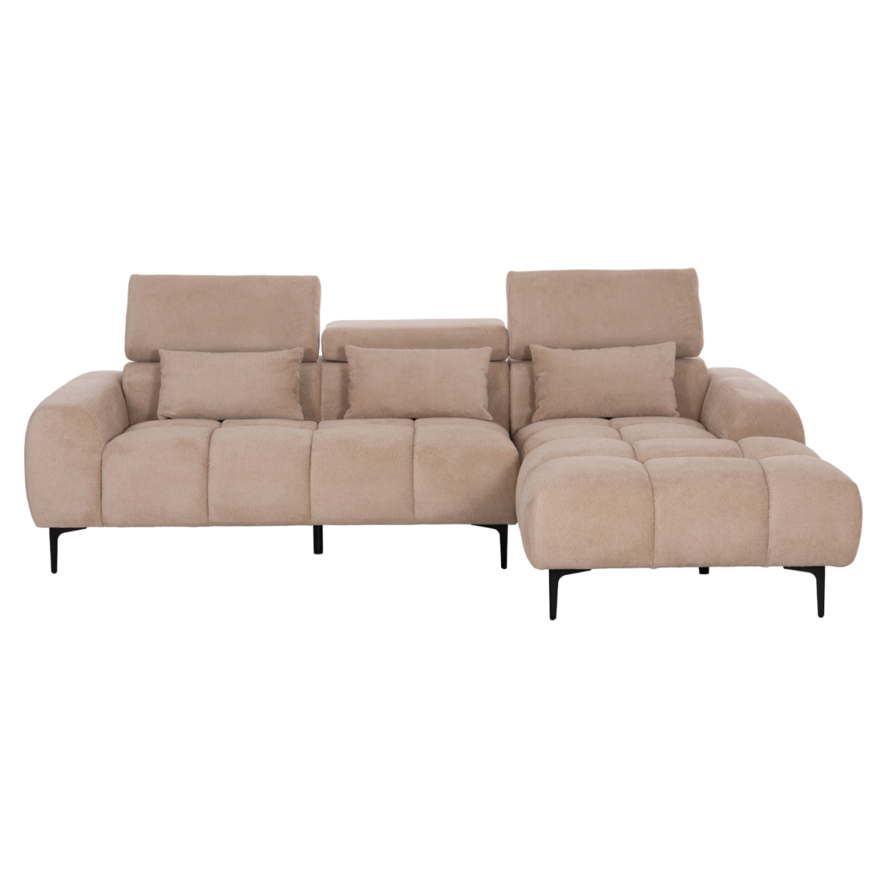 CORNER SOFA RIGHT DIVYA HM3267.11R BROWN FABRIC 260x100-174x104Hcm. [3]