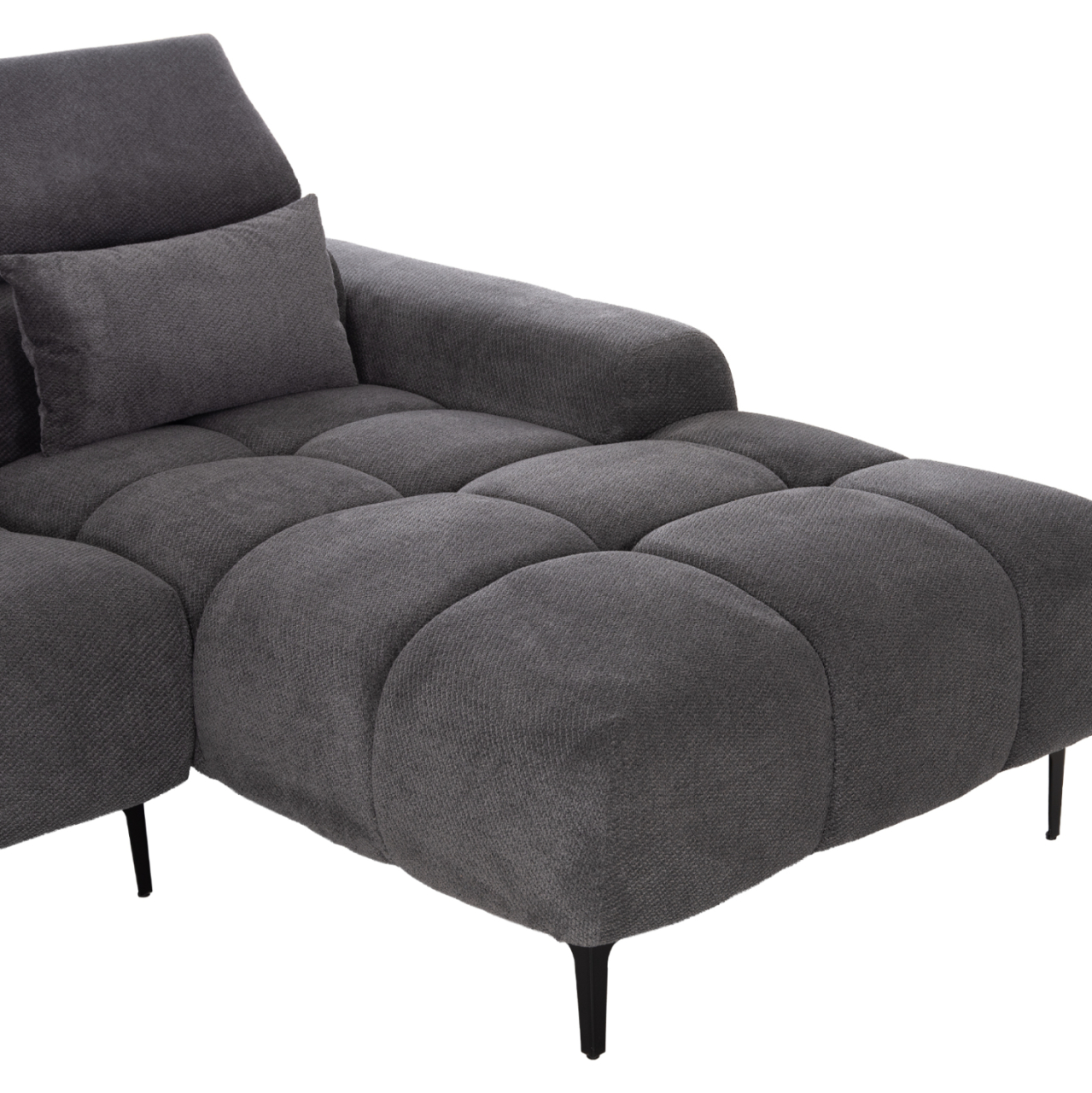 CORNER SOFA RIGHT DIVYA HM3267.12R GREY FABRIC 260x100-174x104Hcm. [8]