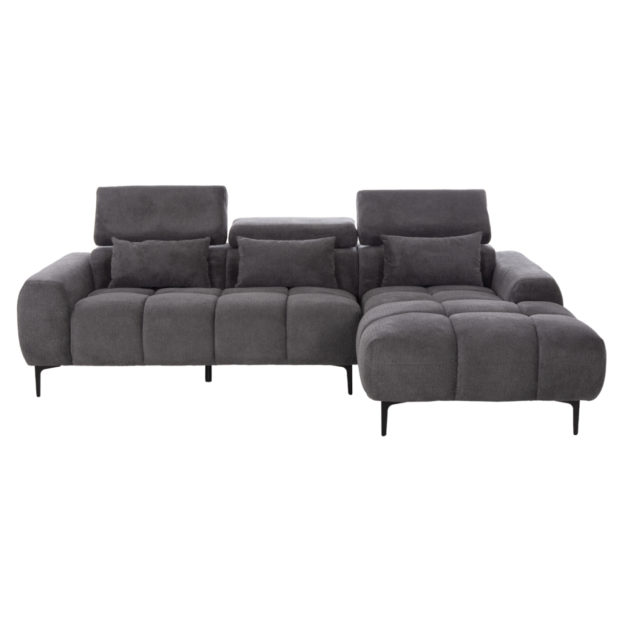 CORNER SOFA RIGHT DIVYA HM3267.12R GREY FABRIC 260x100-174x104Hcm. [3]