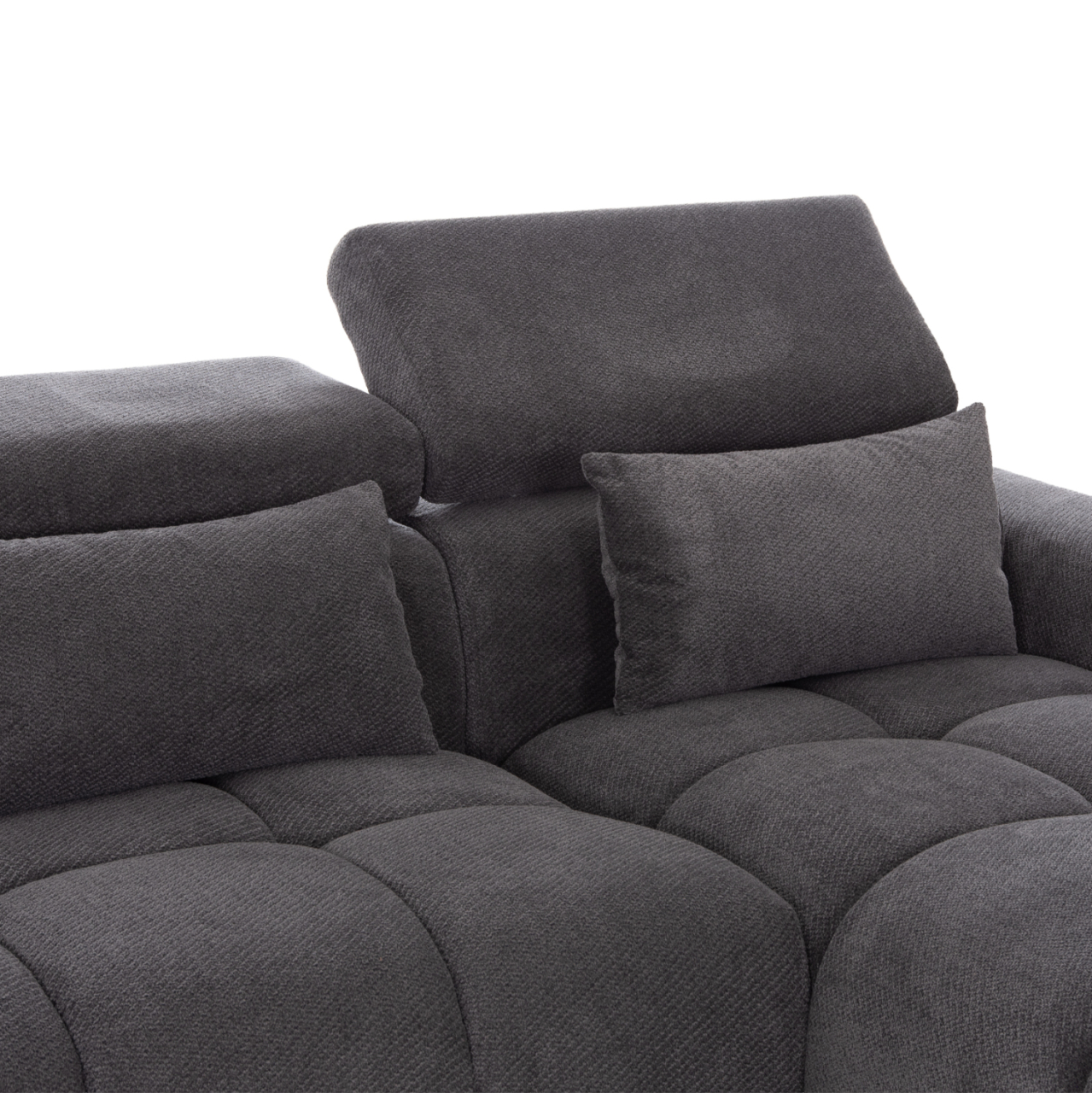 CORNER SOFA RIGHT DIVYA HM3267.12R GREY FABRIC 260x100-174x104Hcm. [7]