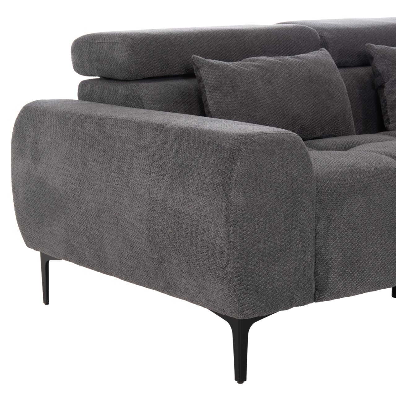 CORNER SOFA RIGHT DIVYA HM3267.12R GREY FABRIC 260x100-174x104Hcm. [9]