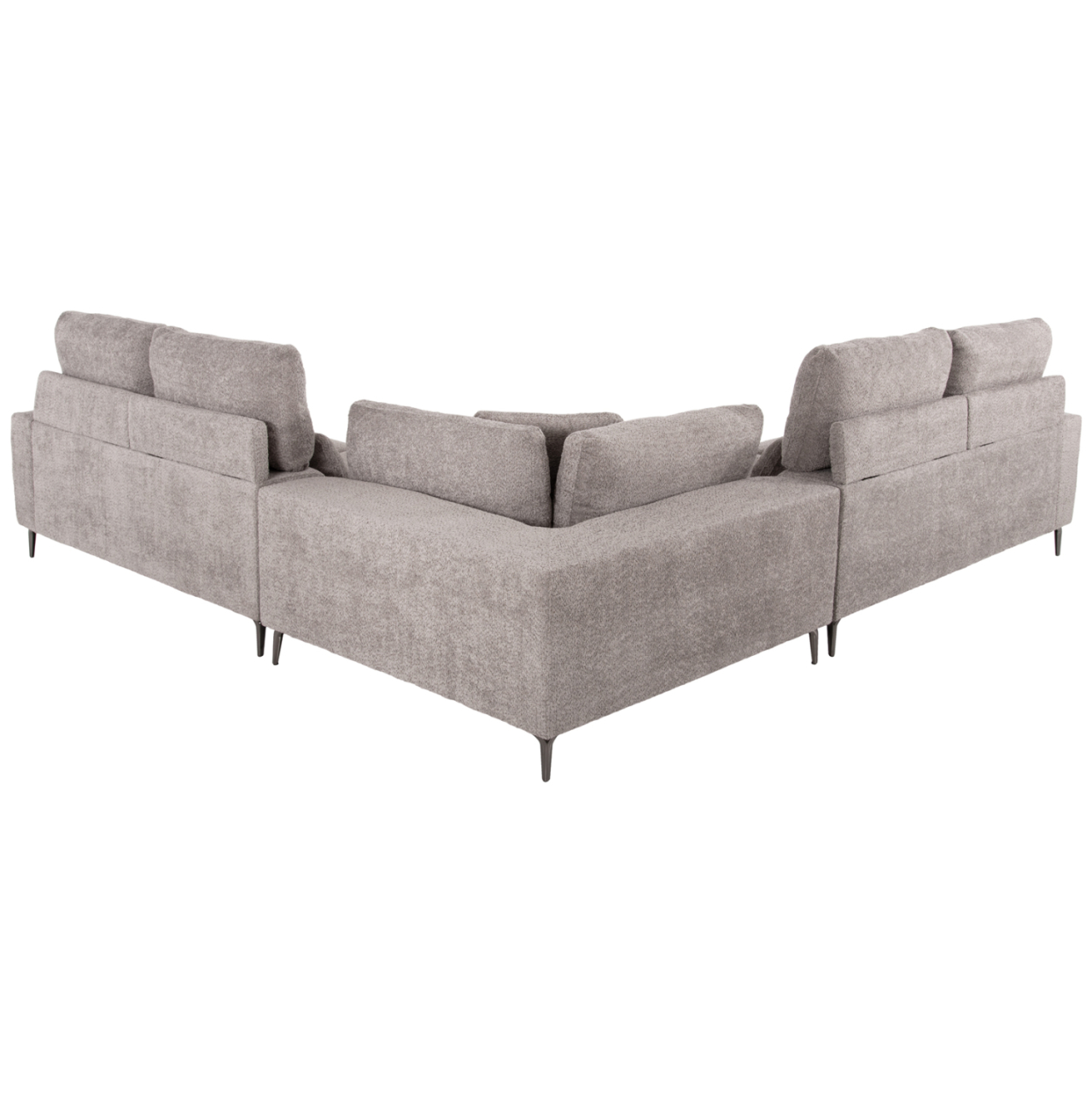 CORNER SOFA SYMMET HM3269.01 LIGHT GRAY FABRIC-GLOSSY ANTHRACITE LEGS 314x314x90-102Hcm. [6]