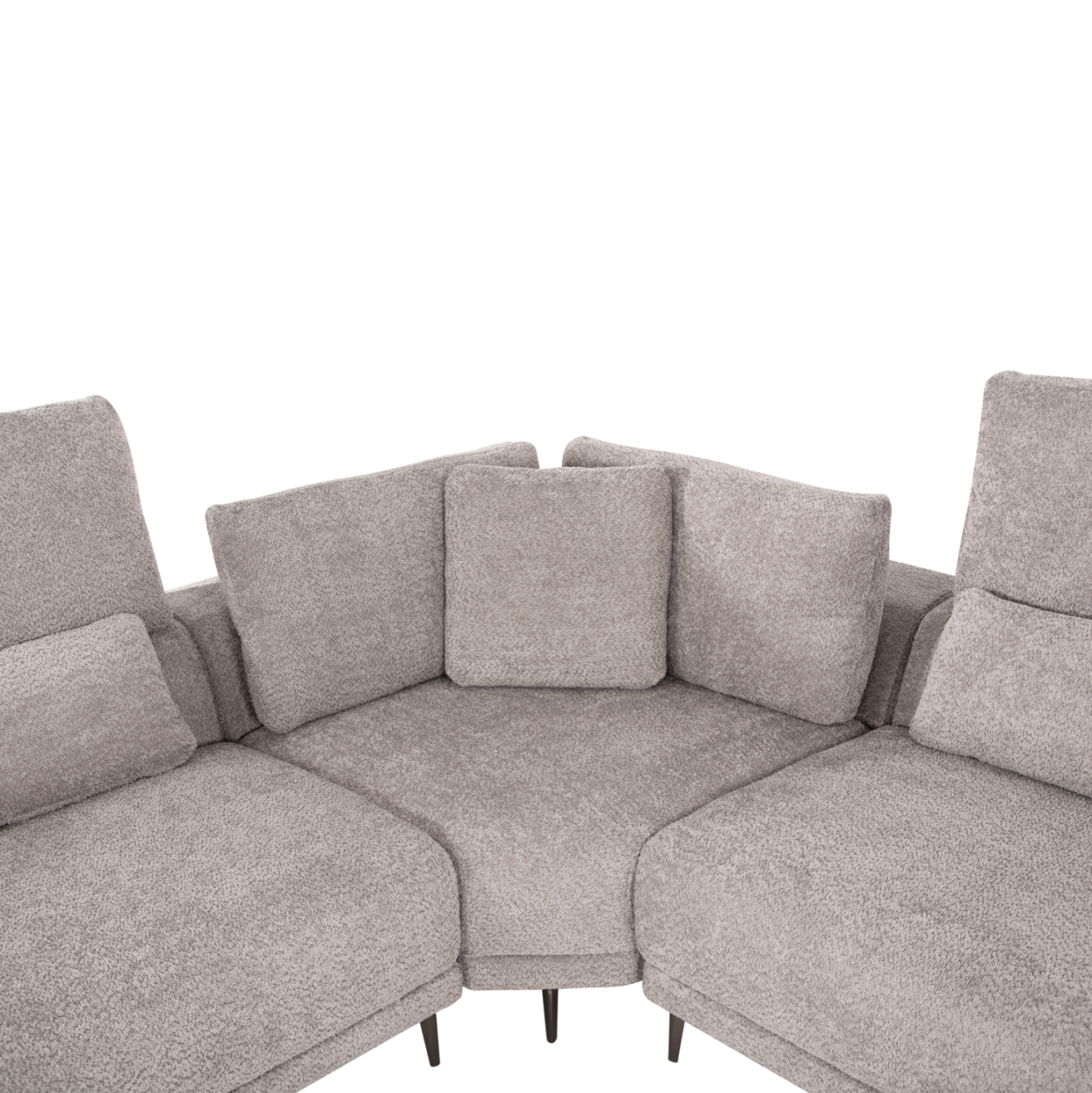 CORNER SOFA SYMMET HM3269.01 LIGHT GRAY FABRIC-GLOSSY ANTHRACITE LEGS 314x314x90-102Hcm. [7]