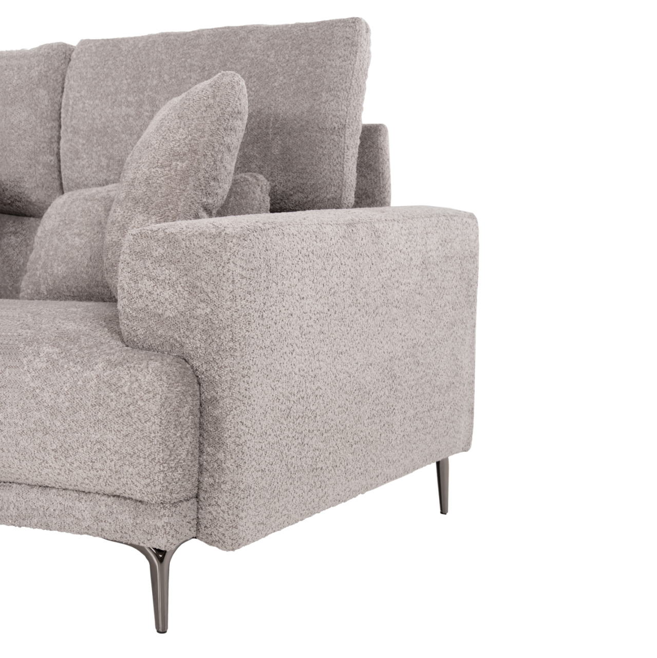 CORNER SOFA SYMMET HM3269.01 LIGHT GRAY FABRIC-GLOSSY ANTHRACITE LEGS 314x314x90-102Hcm. [8]