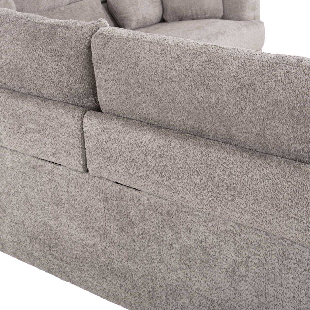 CORNER SOFA SYMMET HM3269.01 LIGHT GRAY FABRIC-GLOSSY ANTHRACITE LEGS 314x314x90-102Hcm. [9]