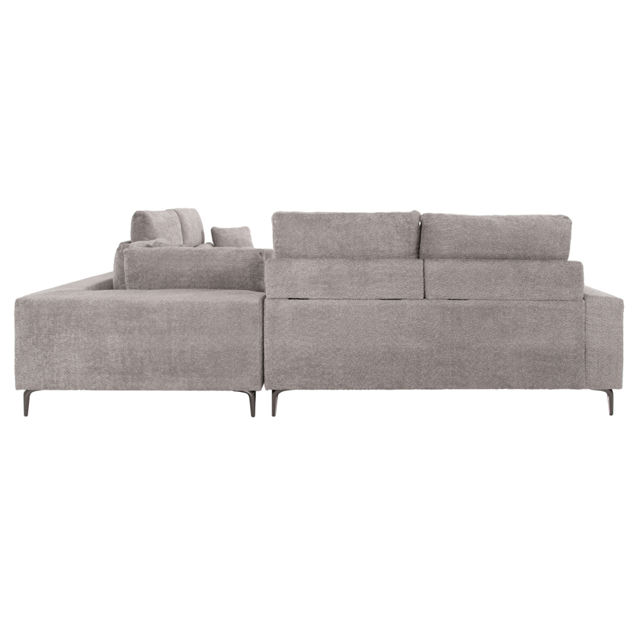 CORNER SOFA SYMMET HM3269.01 LIGHT GRAY FABRIC-GLOSSY ANTHRACITE LEGS 314x314x90-102Hcm. [5]