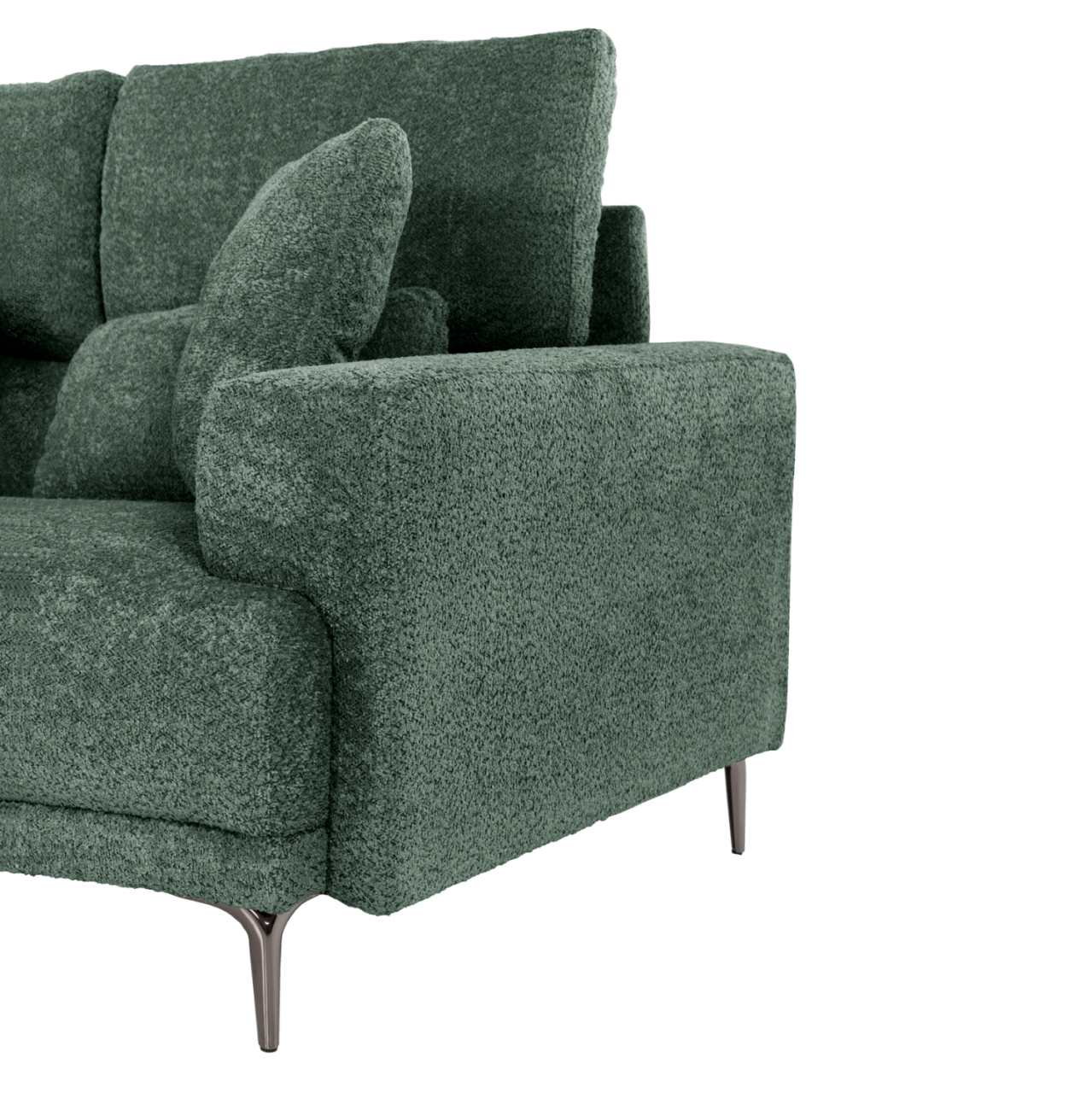 CORNER SOFA SYMMET HM3269.05 GREEN FABRIC-GLOSSY ANTHRACITE LEGS 314x314x90-102Hcm. [8]