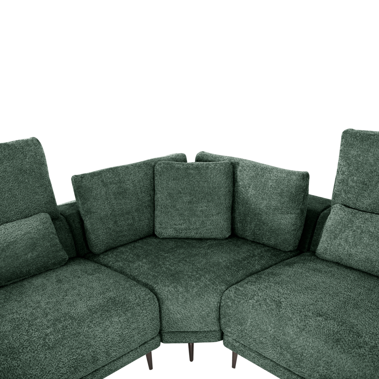 CORNER SOFA SYMMET HM3269.05 GREEN FABRIC-GLOSSY ANTHRACITE LEGS 314x314x90-102Hcm. [7]