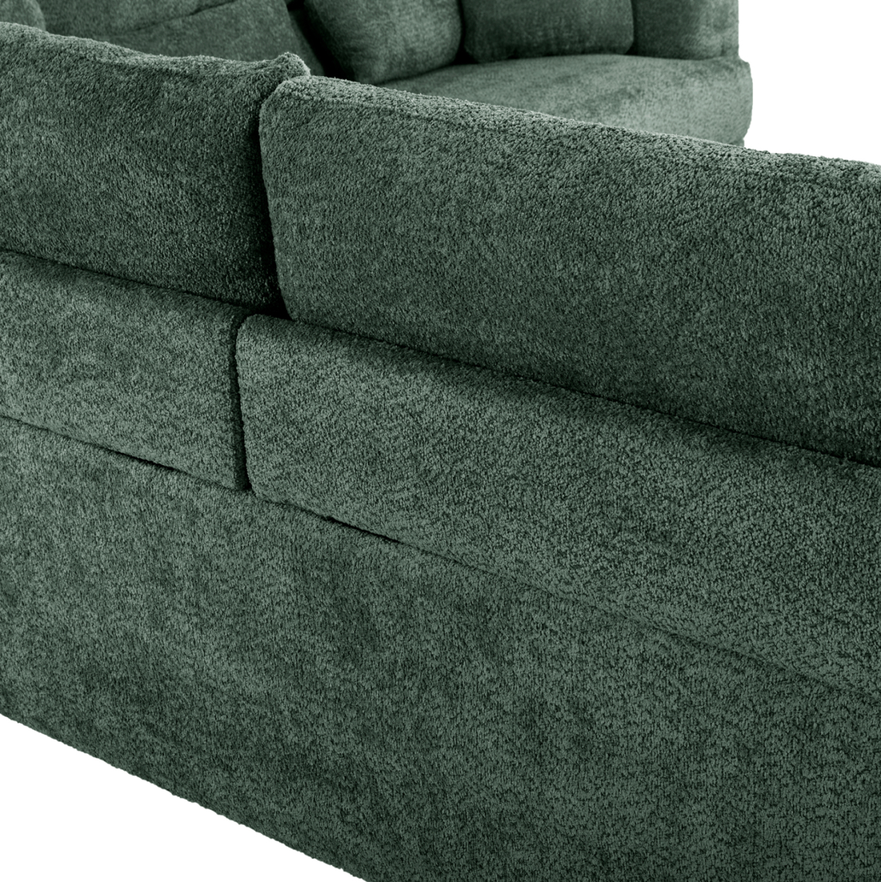 CORNER SOFA SYMMET HM3269.05 GREEN FABRIC-GLOSSY ANTHRACITE LEGS 314x314x90-102Hcm. [9]