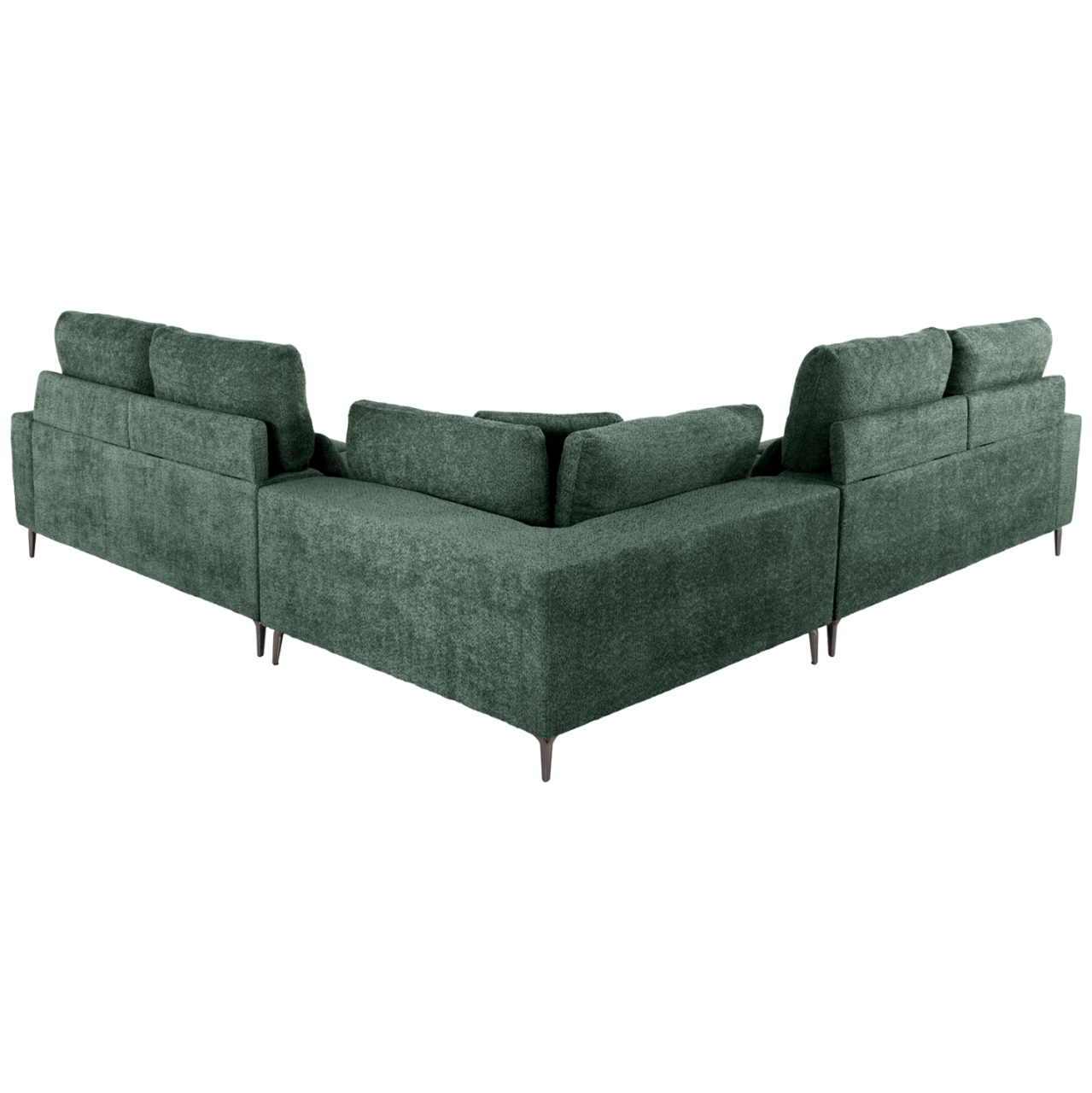 CORNER SOFA SYMMET HM3269.05 GREEN FABRIC-GLOSSY ANTHRACITE LEGS 314x314x90-102Hcm. [6]