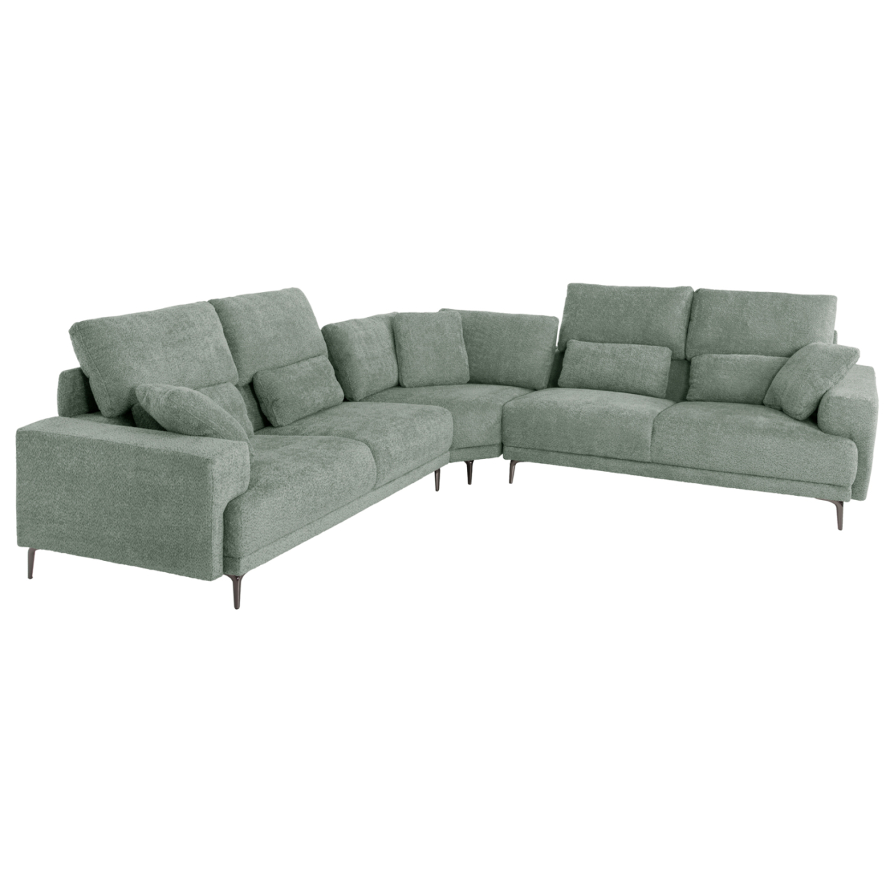 CORNER SOFA SYMMET HM3269.06 MINT FABRIC-GLOSSY ANTHRACITE LEGS 314x314x90-102Hcm. [3]