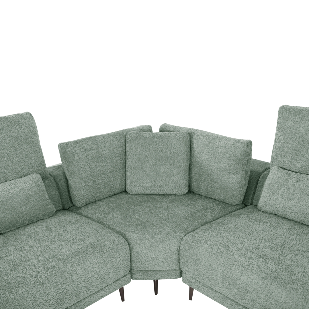 CORNER SOFA SYMMET HM3269.06 MINT FABRIC-GLOSSY ANTHRACITE LEGS 314x314x90-102Hcm. [7]