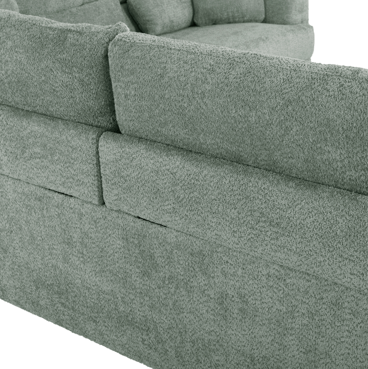 CORNER SOFA SYMMET HM3269.06 MINT FABRIC-GLOSSY ANTHRACITE LEGS 314x314x90-102Hcm. [9]
