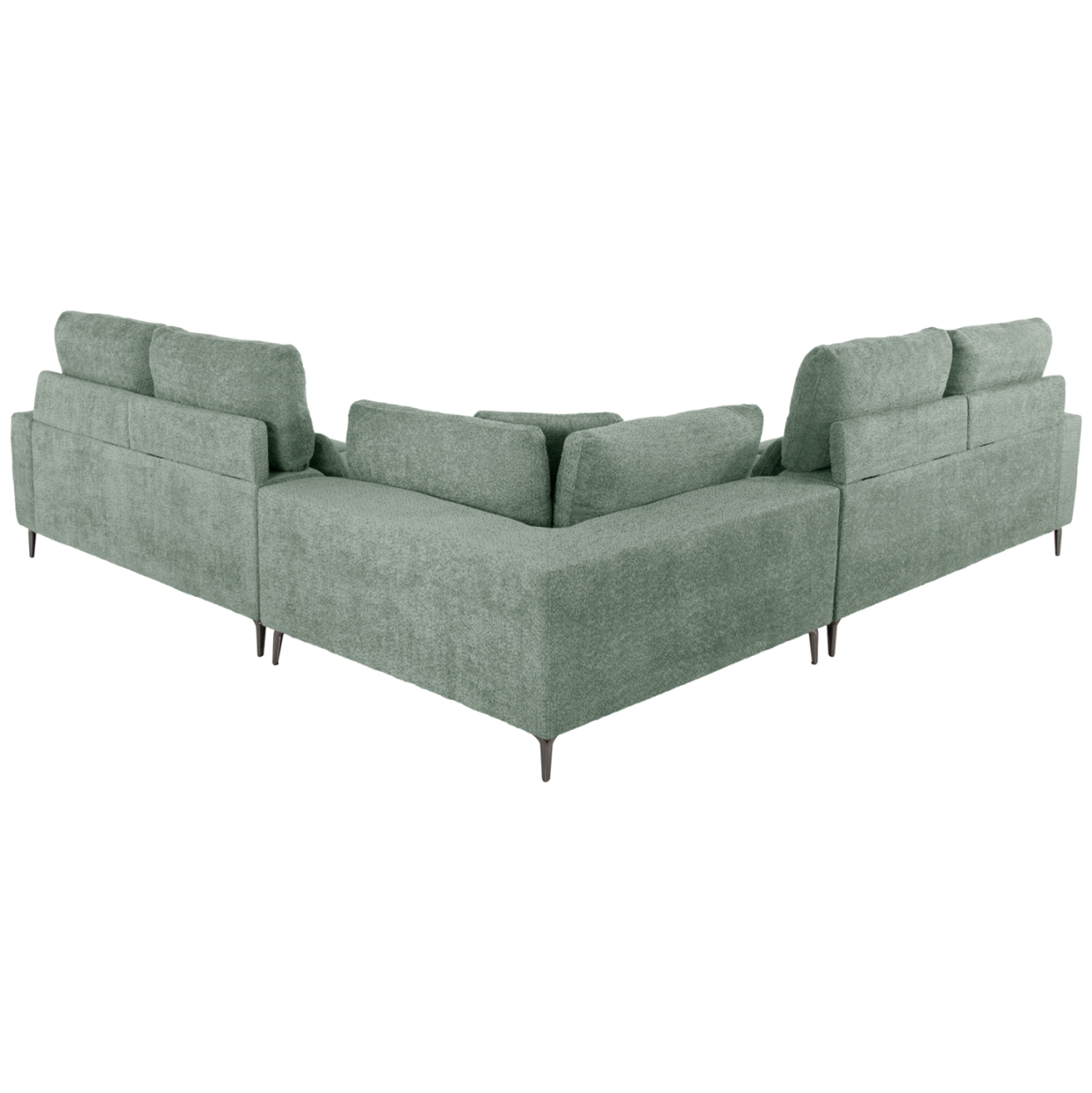 CORNER SOFA SYMMET HM3269.06 MINT FABRIC-GLOSSY ANTHRACITE LEGS 314x314x90-102Hcm. [6]