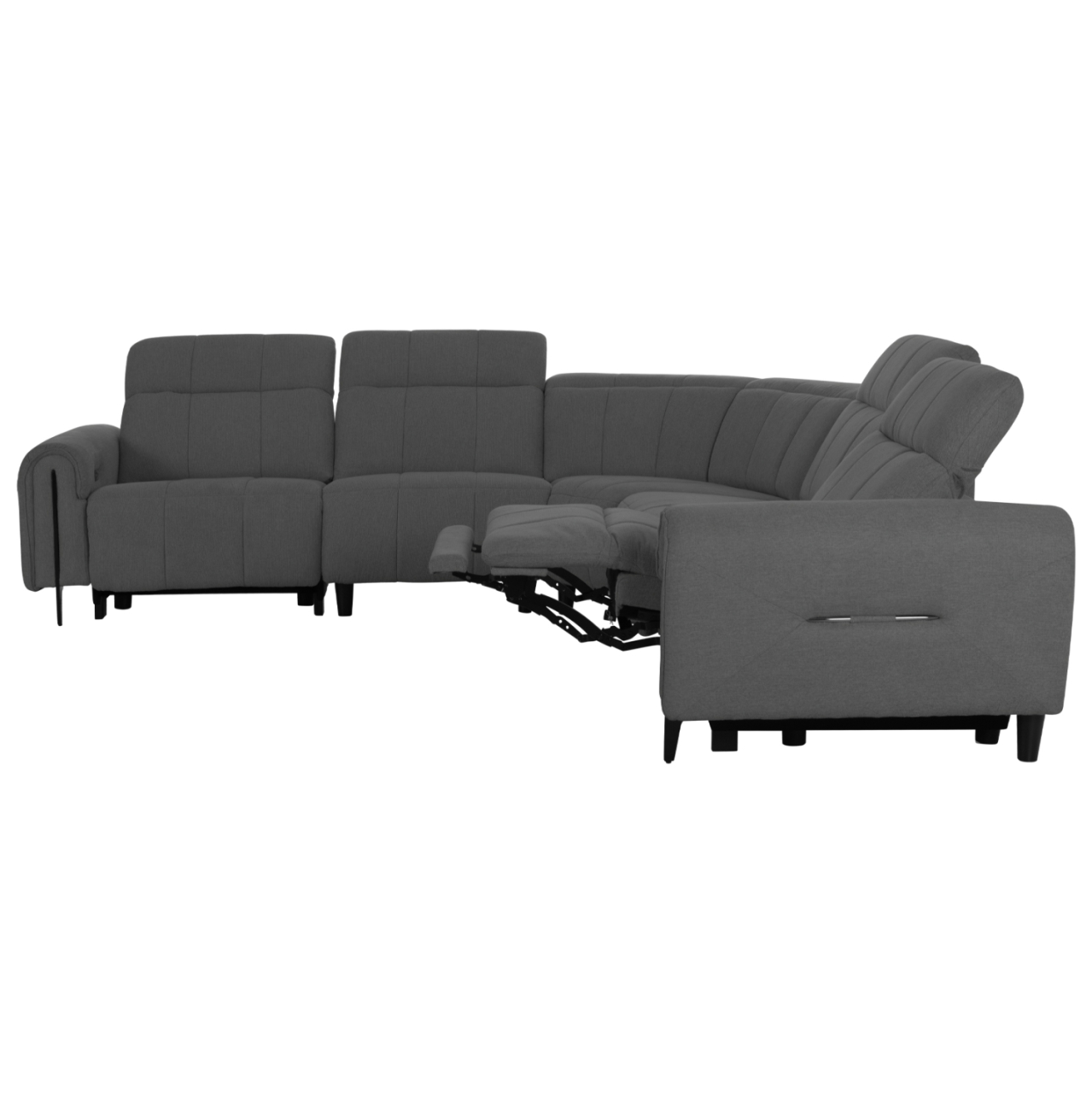 CORNER SOFA WITH 2 RECLINE SEATS ORACLE HM3290.01 GREY FABRIC 260x260x90(seat depth)x94Hcm. [4]