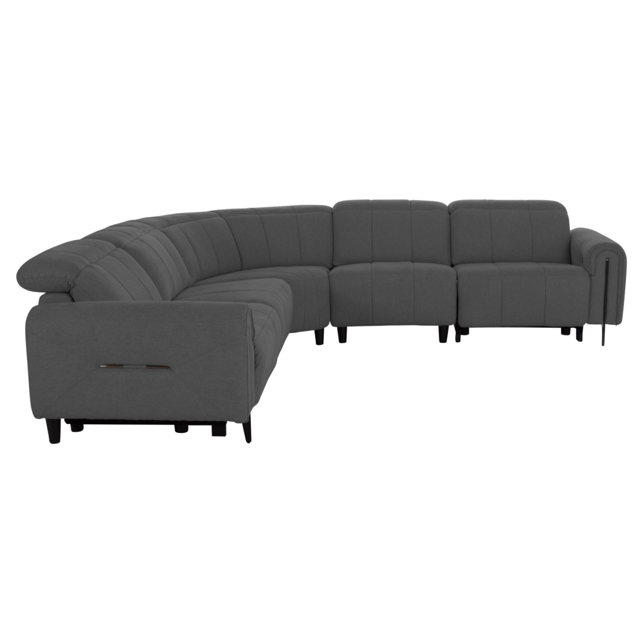 CORNER SOFA WITH 2 RECLINE SEATS ORACLE HM3290.01 GREY FABRIC 260x260x90(seat depth)x94Hcm. [3]