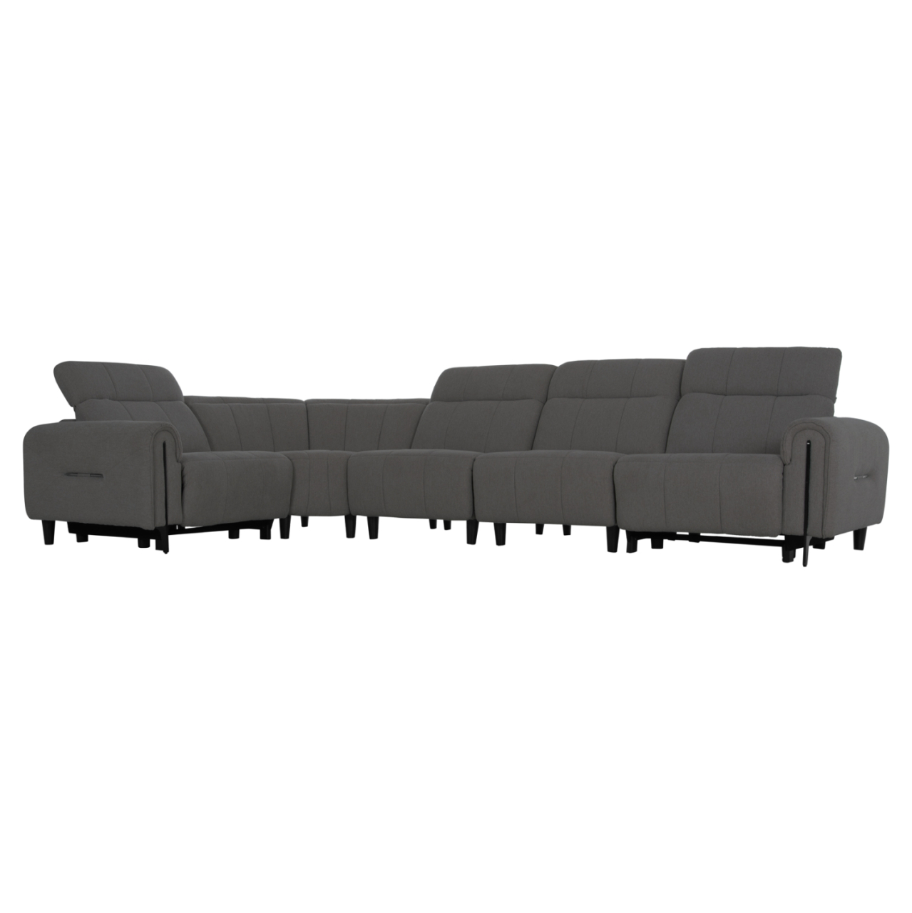 CORNER SOFA WITH 2 RECLINE SEATS ORACLE HM3290.01 GREY FABRIC 260x260x90(seat depth)x94Hcm. [6]