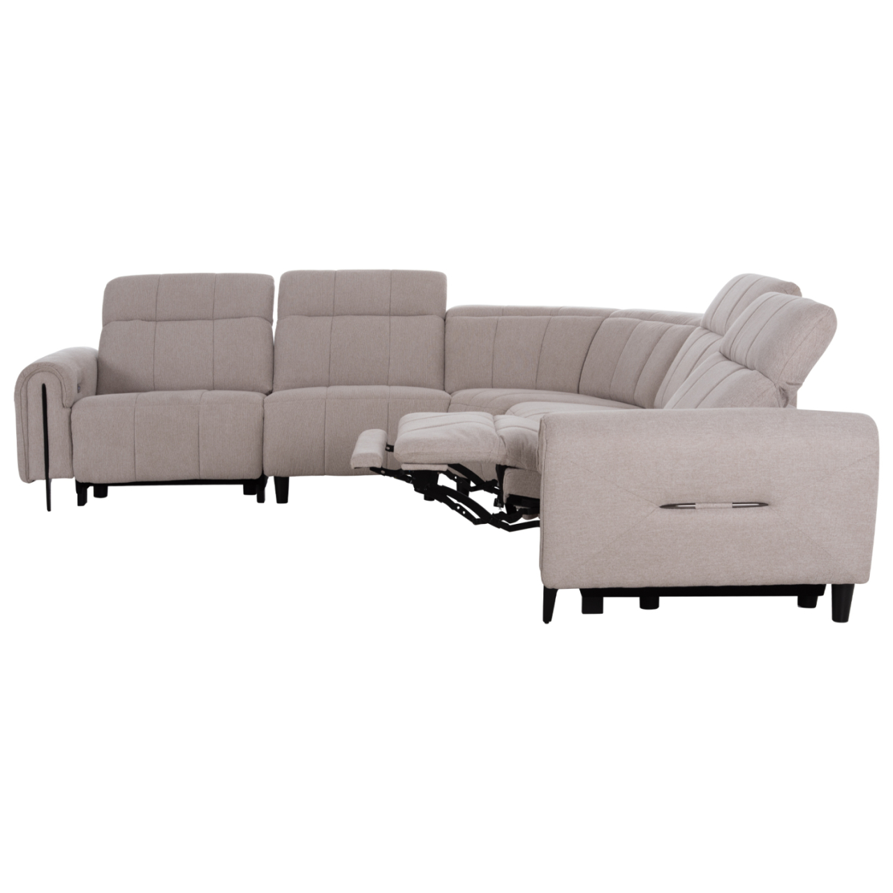 CORNER SOFA WITH 2 RECLINE SEATS ORACLE HM3290.02 BEIGE FABRIC 260x260x90(seat depth)x94Hcm. [4]