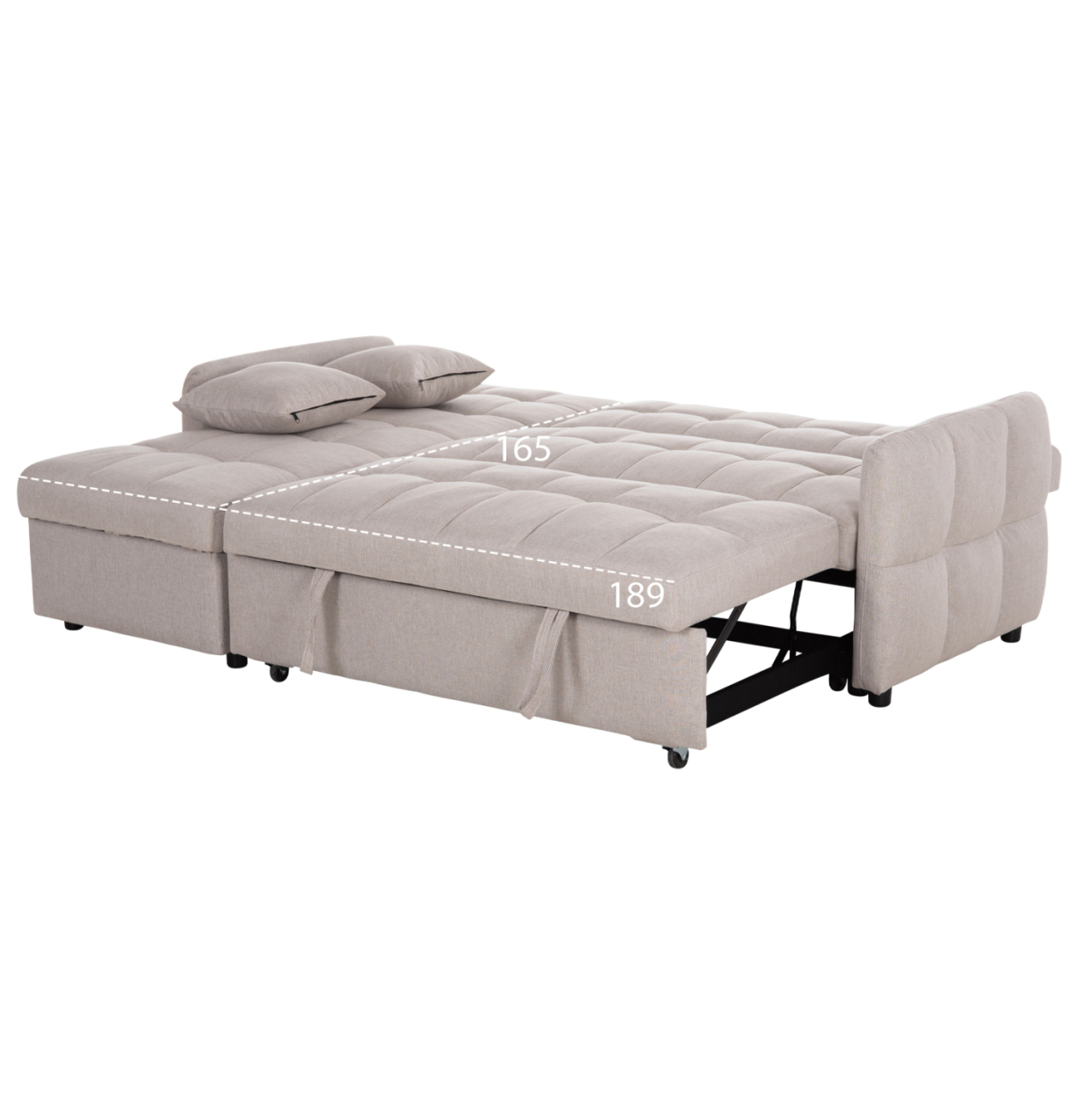 CORNER SOFABED REVERSIBLE NEZU HM3294.02 BEIGE FABRIC 210x140x78Hcm. [3]