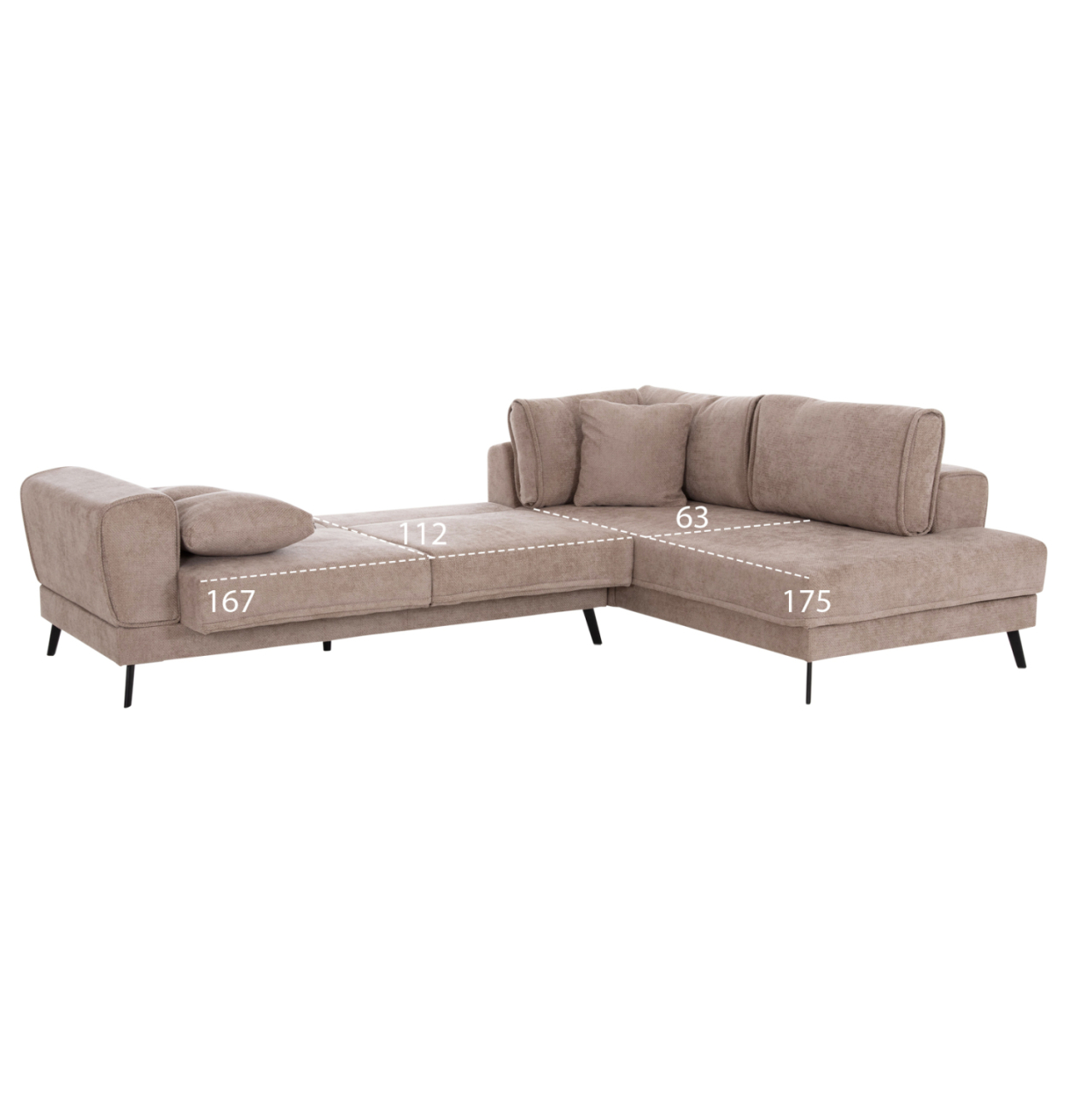 CORNER SOFABED (RIGHT) ZENORA HM3337.03R BEIGE FABRIC 303x214x80Hcm [3]