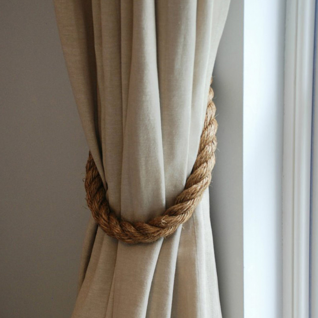 CURTAIN TIEBACK 100% BEIGE ROPE HM8946.01 60x2x2 cm. [2]