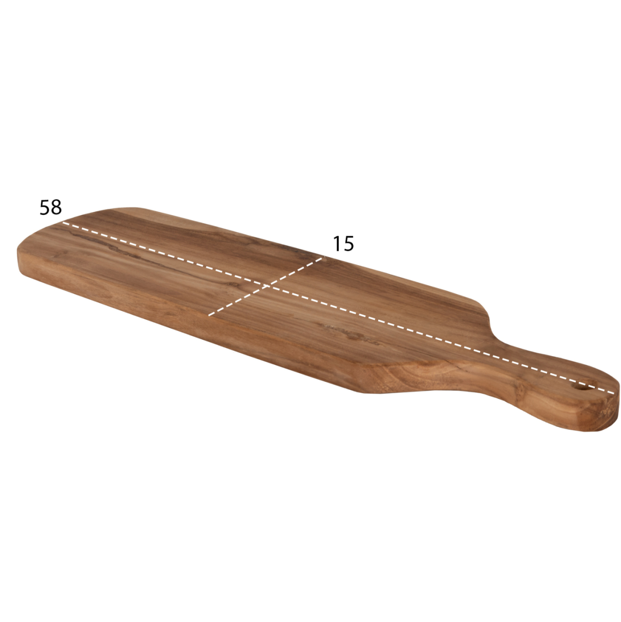 CUTTING BOARD FOR THE KITCHEN HM4285 TEAK WOOD IN NATURAL-WITH HANDLE and HANGING HOLE 15x58x2Hcm. [2]