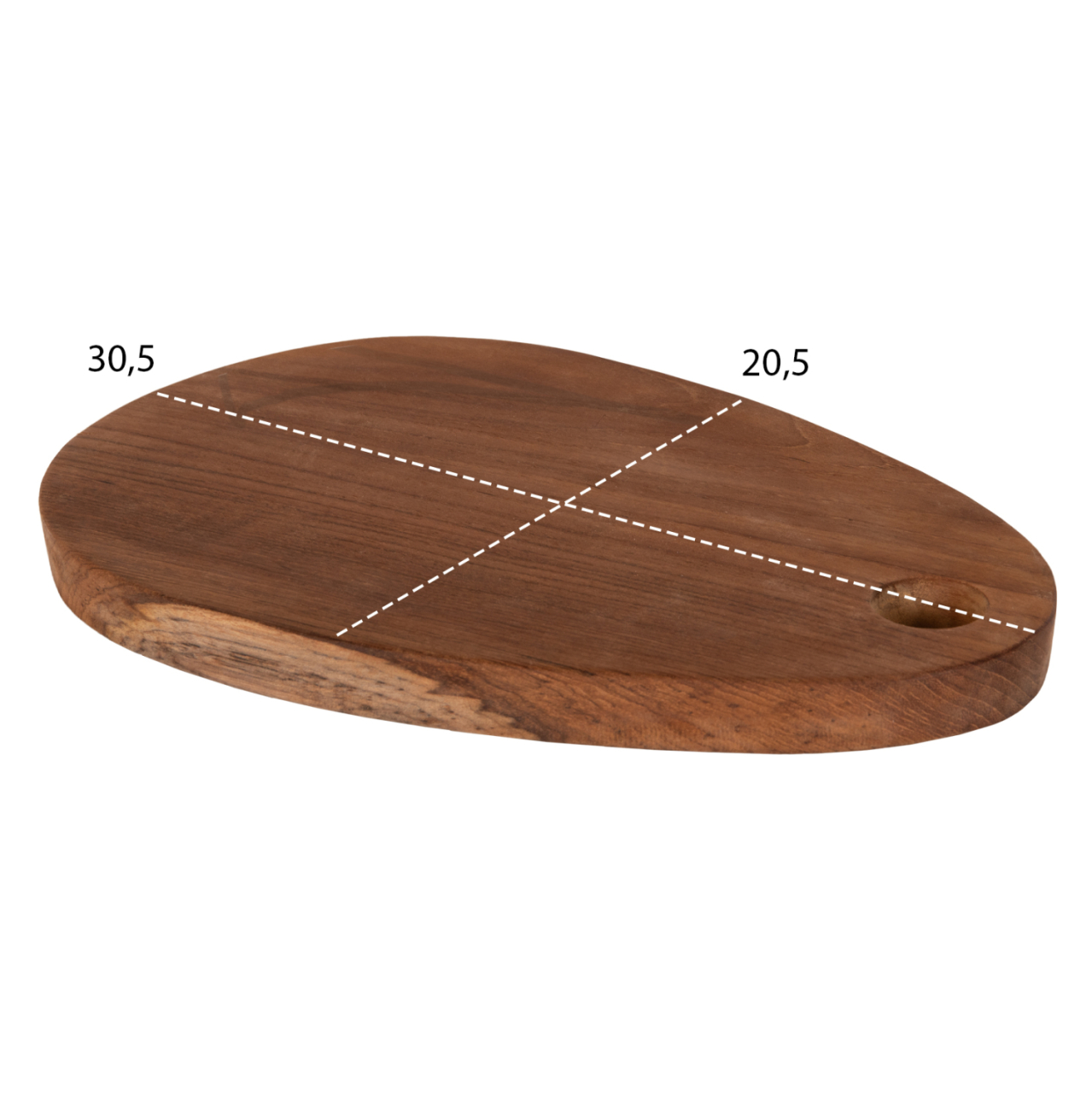 CUTTING BOARD FOR THE KITCHEN HM4288 TEAK WOOD IN NATURAL-WITH HANGING HOLE 20,5x30,5x2Hcm. [2]