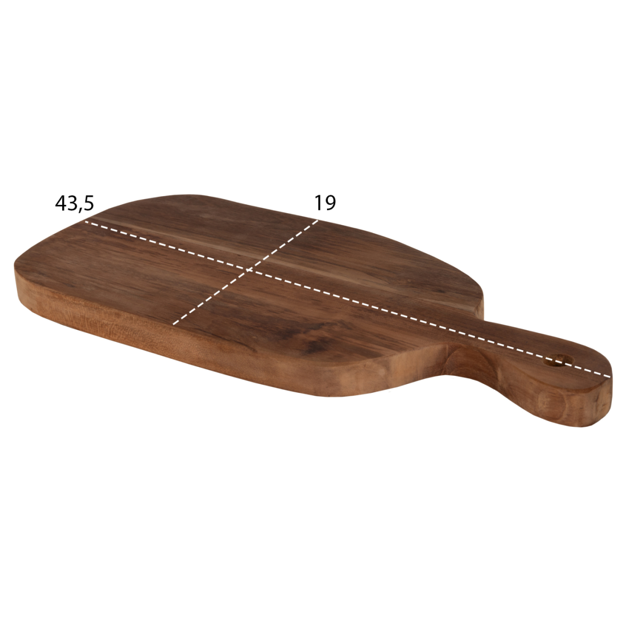 CUTTING BOARD IN NORMAL SHAPE HM4290 TEAK WOOD IN NATURAL- HANGING HOLE AND HANDLE 19x43,5x2Hcm. [2]