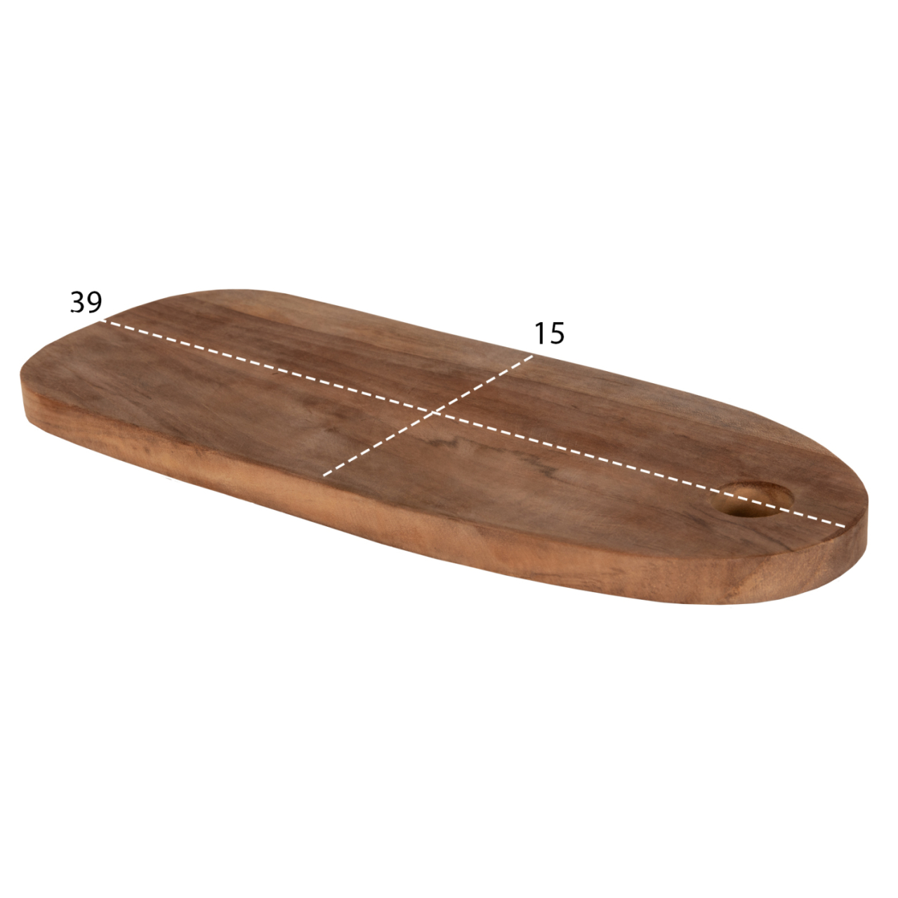 CUTTING BOARD IN OBLONG SHAPE HM4286 TEAK WOOD IN NATURAL-WITH HANGING HOLE 15x39x2Hcm. [2]