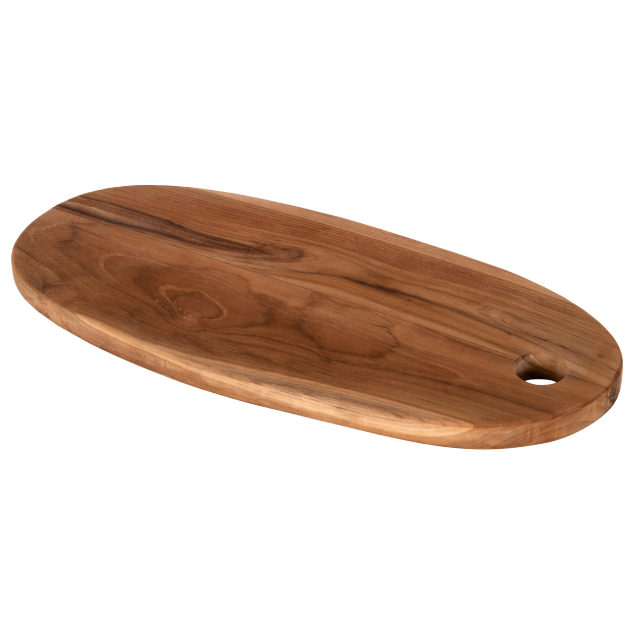 CUTTING BOARD OVAL FOR THE KITCHEN HM4284 TEAK WOOD IN NATURAL-WITH HANGING HOLE 15x41x2H cm. [3]