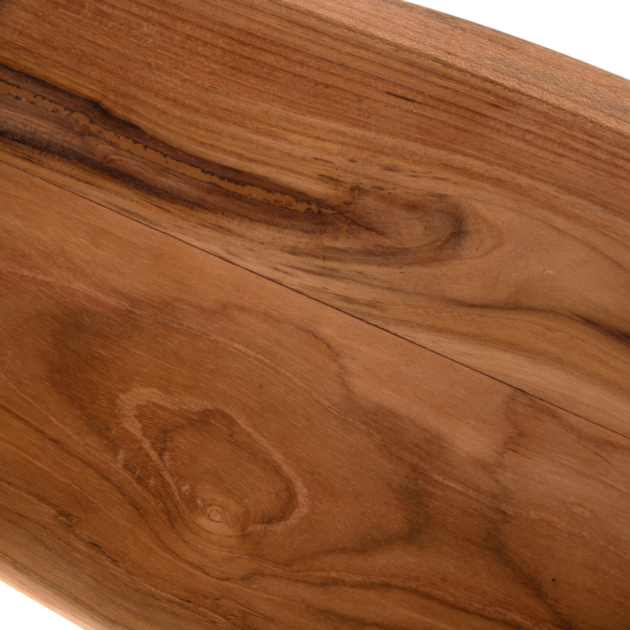 CUTTING BOARD OVAL FOR THE KITCHEN HM4284 TEAK WOOD IN NATURAL-WITH HANGING HOLE 15x41x2H cm. [6]